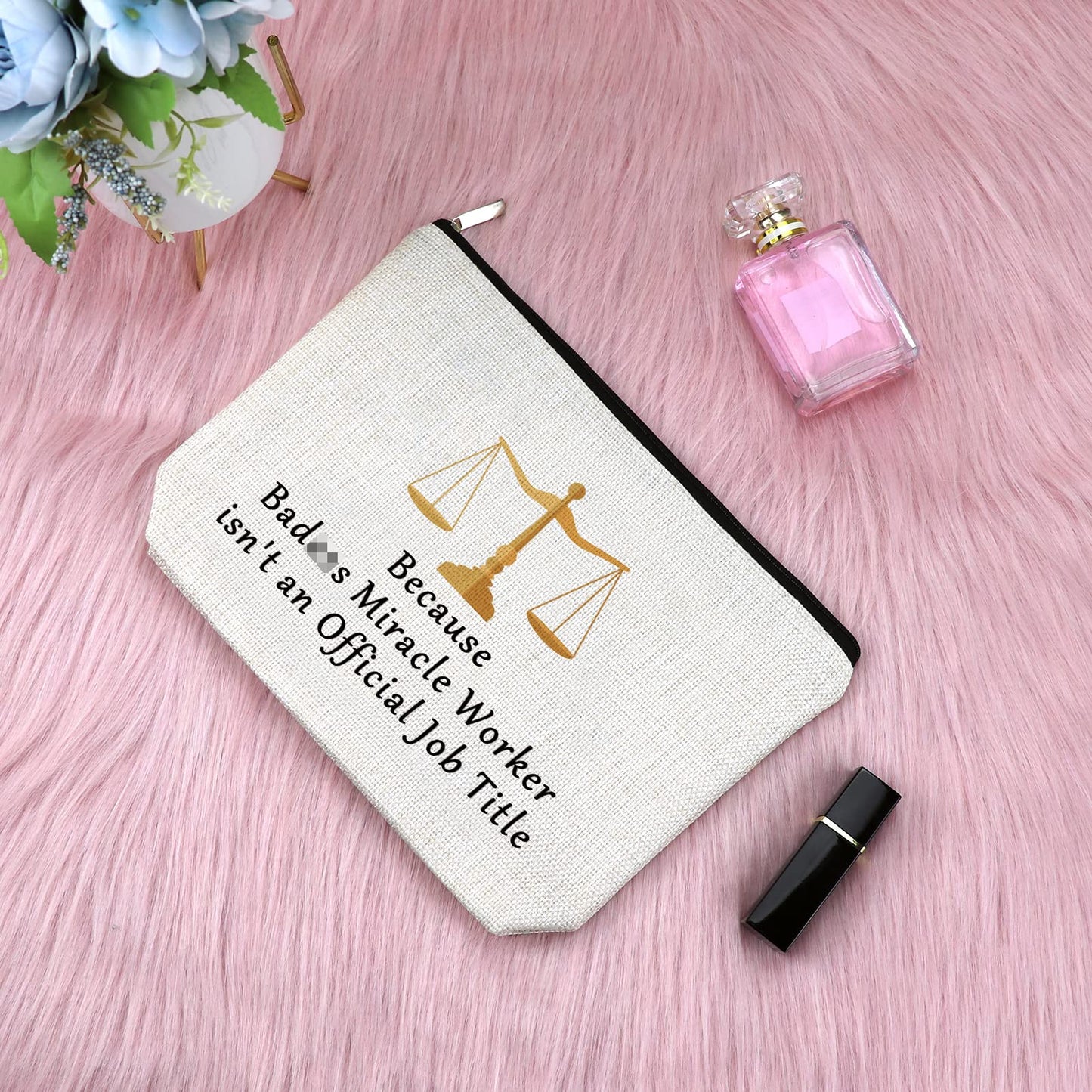 Lawyer Appreciation Gift for Women Makeup Bag Law Student Graduation Gift Funny Paralegal Attorney Gift Cosmetic Bag New Lawyer Gift Law School Gift Birthday Retirement Christmas Gift for Her