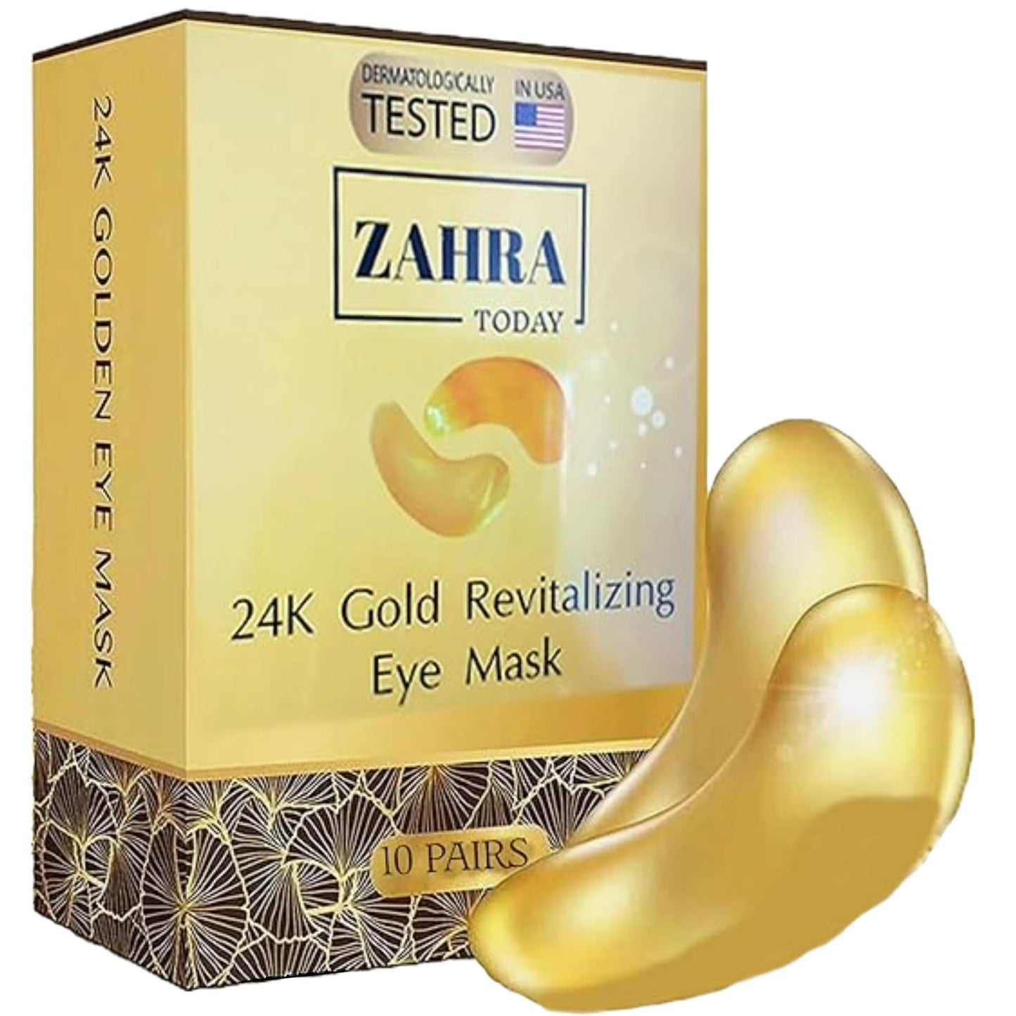 ZAHRA Today Gold Collagen Under Eye Patches - 10 Pairs for Dark Circles, Puffiness, and Hydration - Moisturizing Under Eye Mask with 24K Gold Infusion