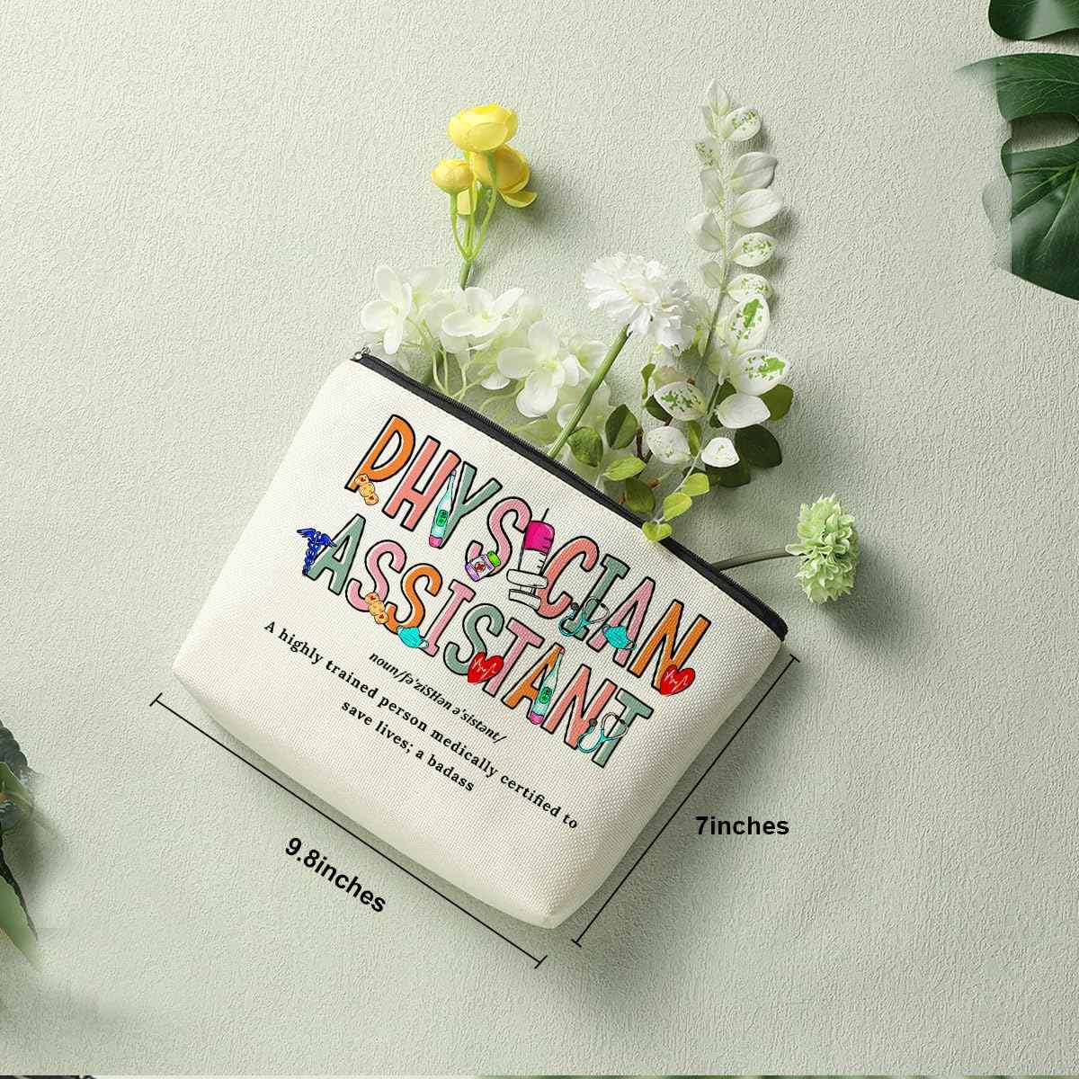 Physician Assistant Noun Physician Assistant Gifts Makeup Bag Cosmetic Bag, Appreciation Thank You Gifts for Women Medical Future PA Physician Assistant Christmas Birthday Toiletry Bag Accessories