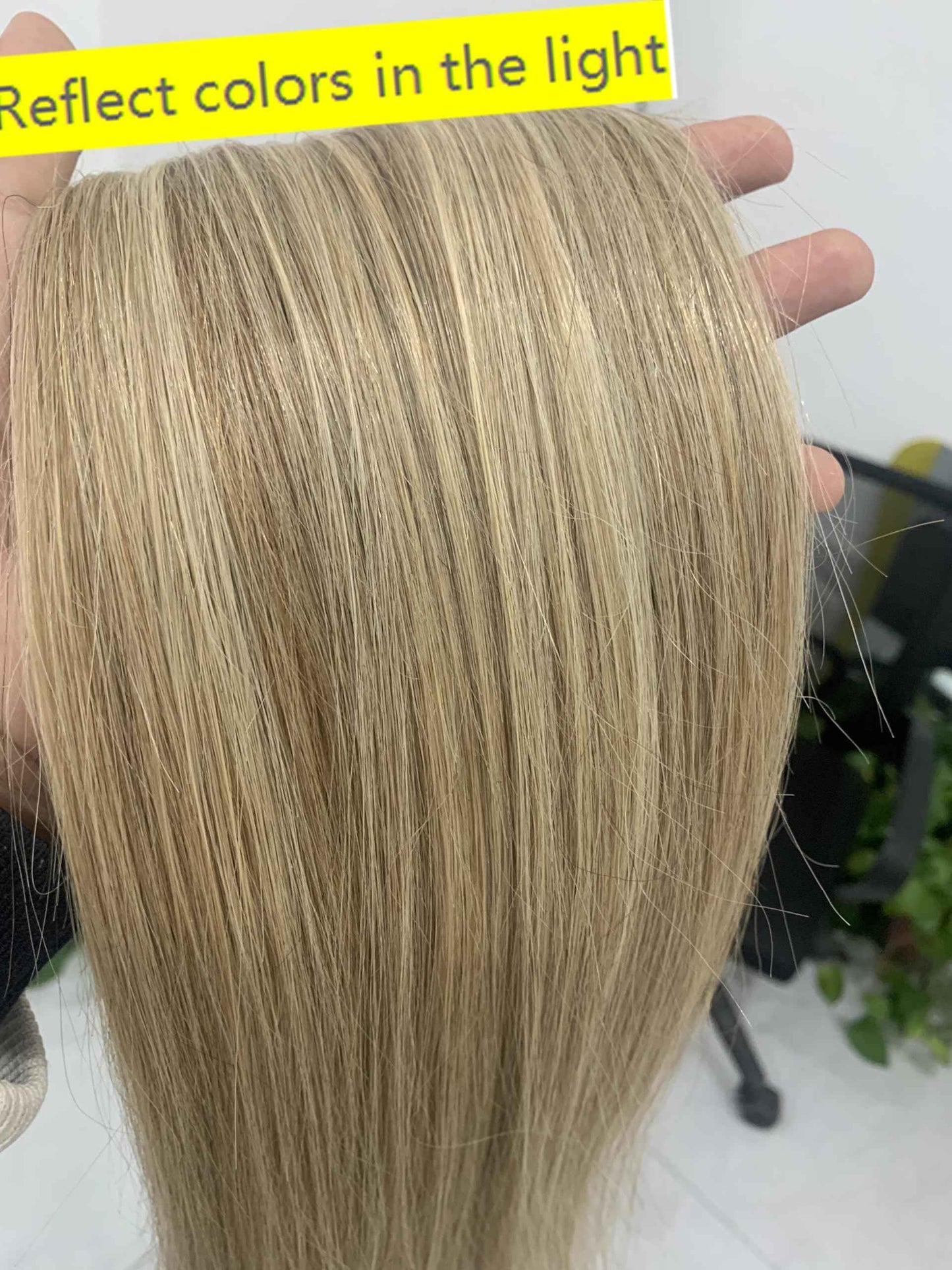 Halo Hair Extensions Real Human Hair - Light Blonde Golden Blond, Halo Extensions Human Hair 14inch 85g