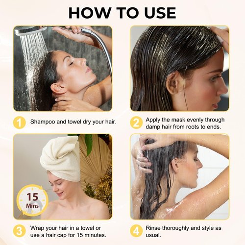 Keratin Hair Mask Treatment, Collagen Hair Mask with Keratin and Biotin, Argan and Jojoba Oil, Moisturizing Treatment for All Hair Types, 8.81 oz