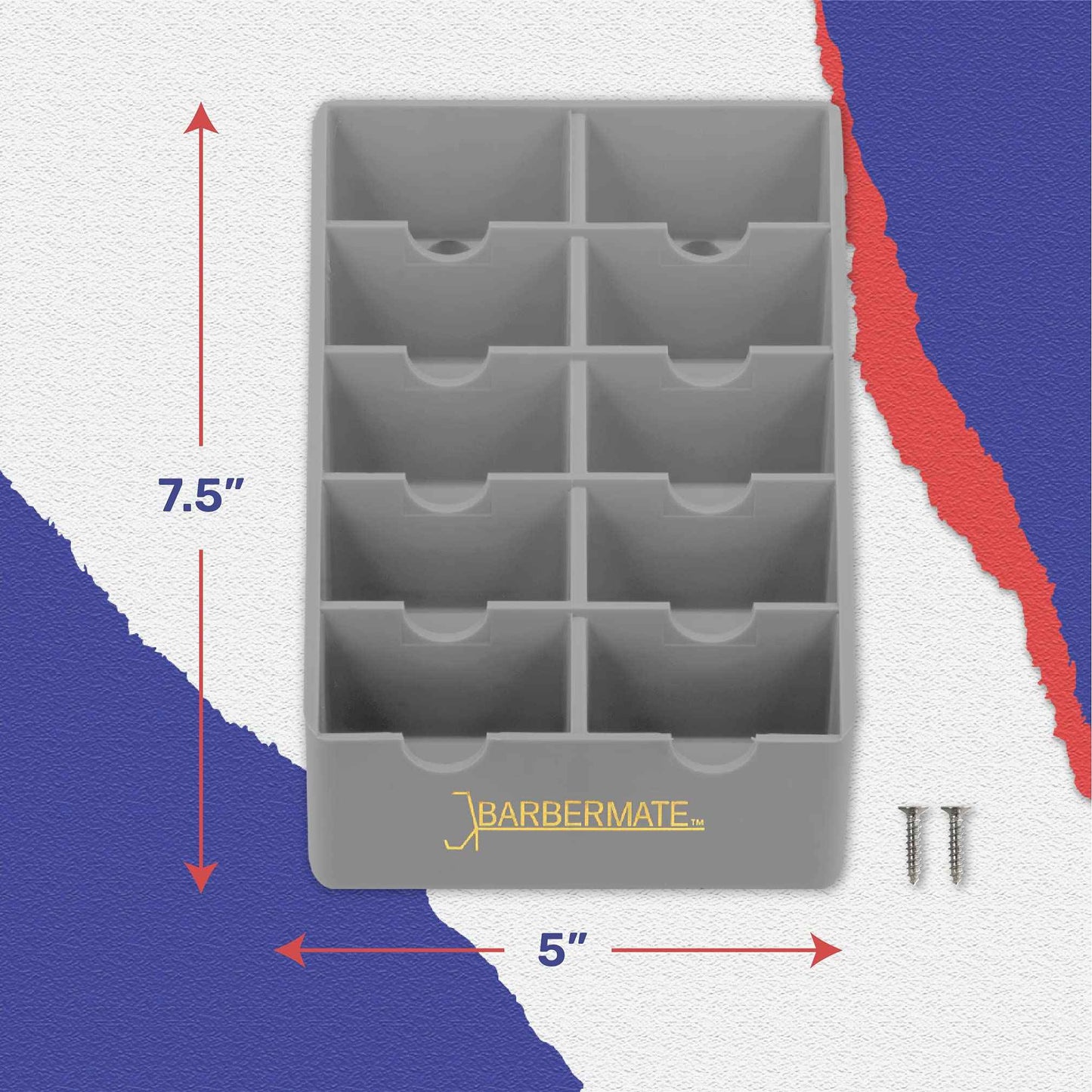 BarberMate® Blade Rack Storage Tray - Holds 10 Clipper Blades (Gray)