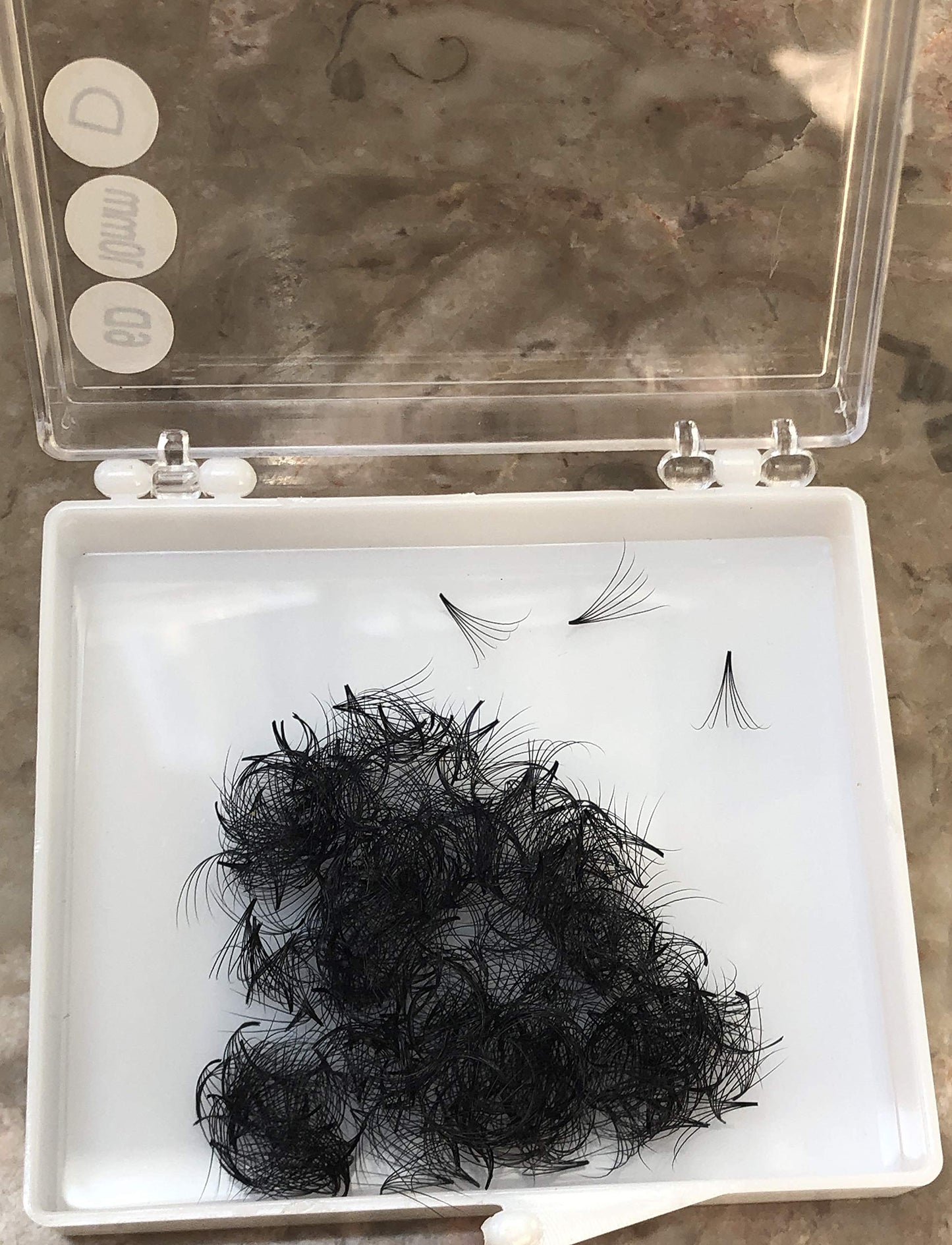 6D PREMADE (HAND MADE) FAN LASHES (500 FANS/TRAY) FOR EYELASH EXTENSION, C CURL AND D CURL AND M CURL, 0.07 THICKNESS, LENGTH FROM 10MM-15MM (D8mm6D)