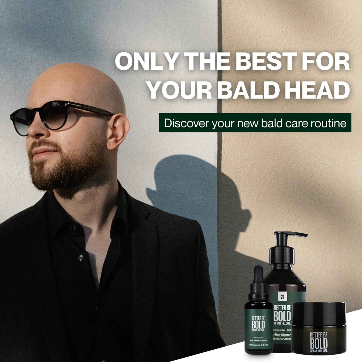 BETTER BE BOLD Nourishing bald cream (0-3 mm) with matte effect. Absorbs quickly. Fresh fragrance. Soothing skin after shaving thanks to magnolia extract. Natural and vegan. Made in Germany