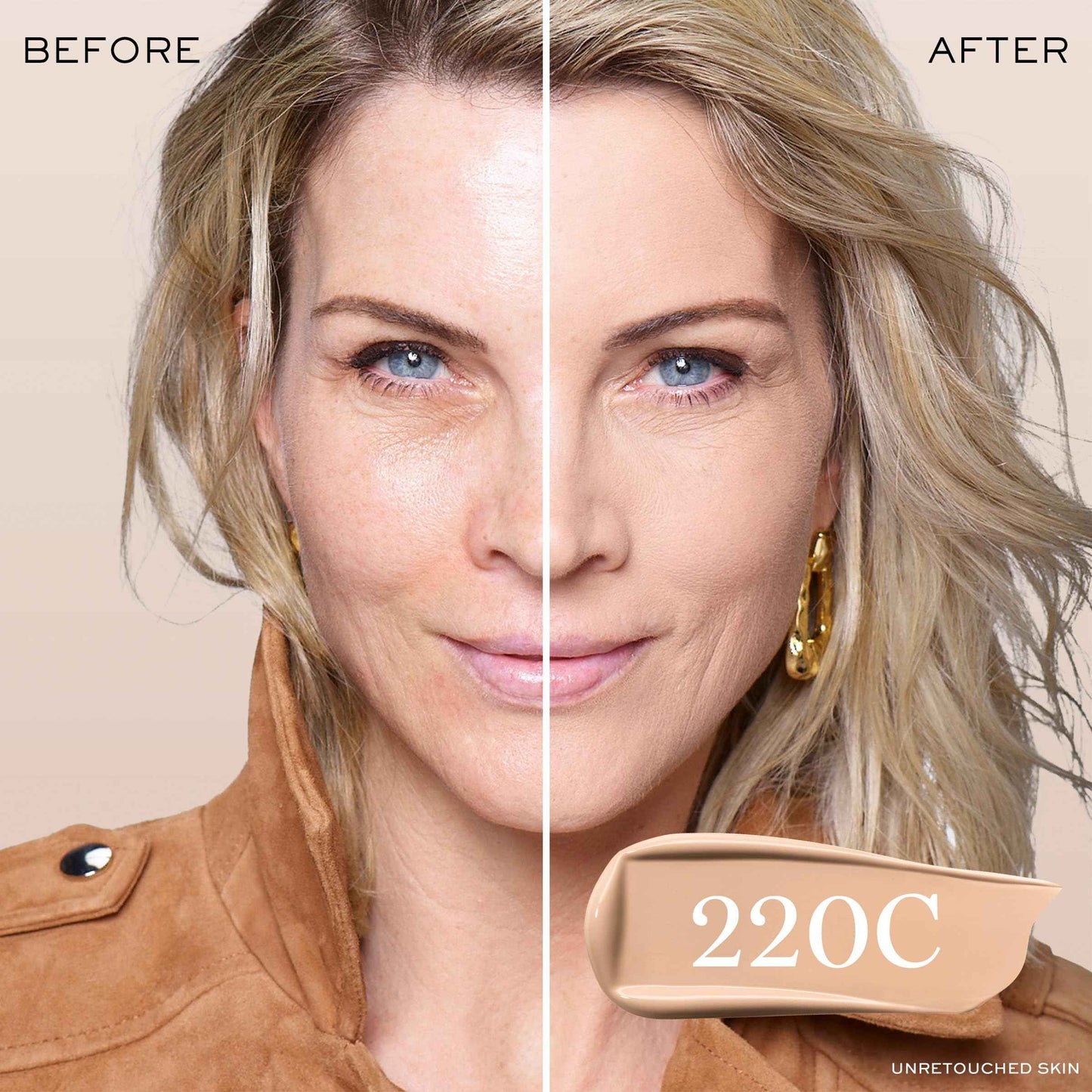 Lancôme Teint Idole Ultra Wear Natural Matte Foundation- Longwear, Medium-Full Coverage, Natural Finish, Waterproof & Hydrating - 220C (Light Skin with Cool/Pinky Undertones), 1 Fl Oz