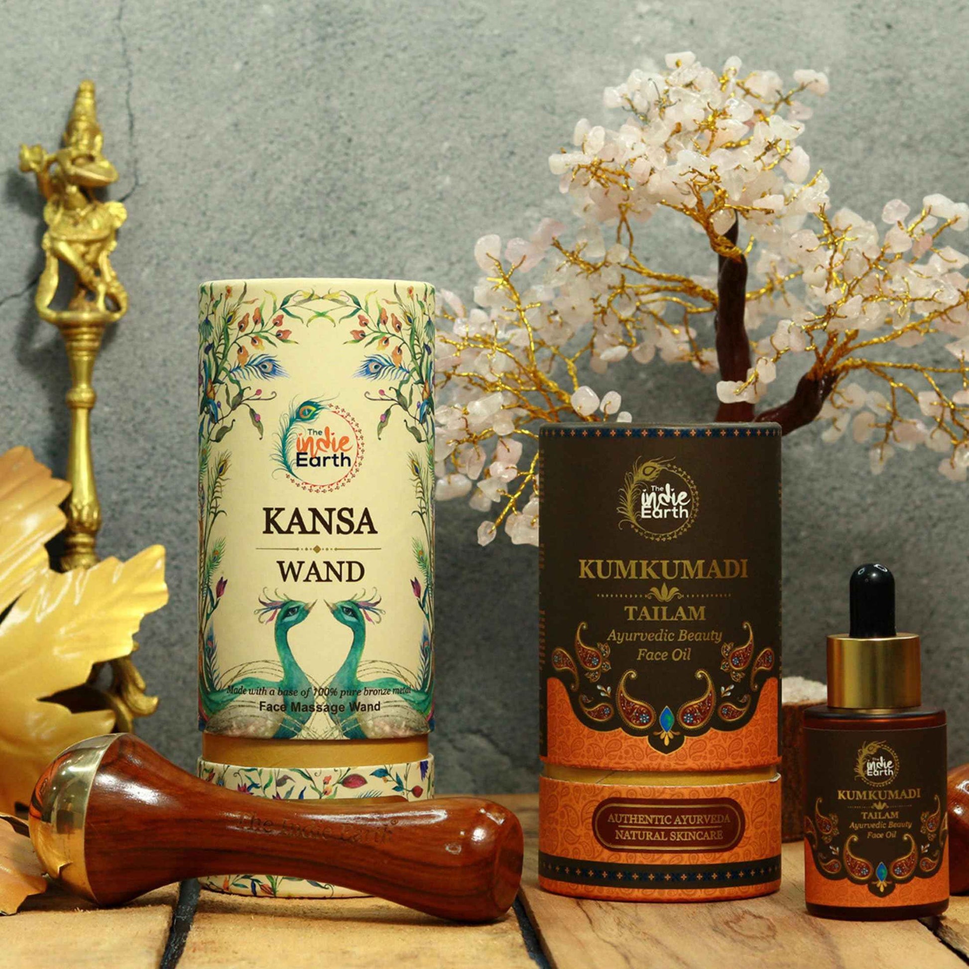 The Indie Earth Kumkumadi Tailam 30 ml | Ayurvedic Beauty Face Oil | Night Serum for Brighter, Glowing & Younger-Looking Skin with Turmeric, Saffron & Indian Lotus