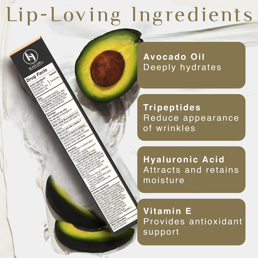 BlackGirlSunscreen BLACK GIRL SUNSCREEN - Make It Pop Sungloss - Revolutionary Sun Protection and Gloss in One - SPF 50 (Cherry Noir)