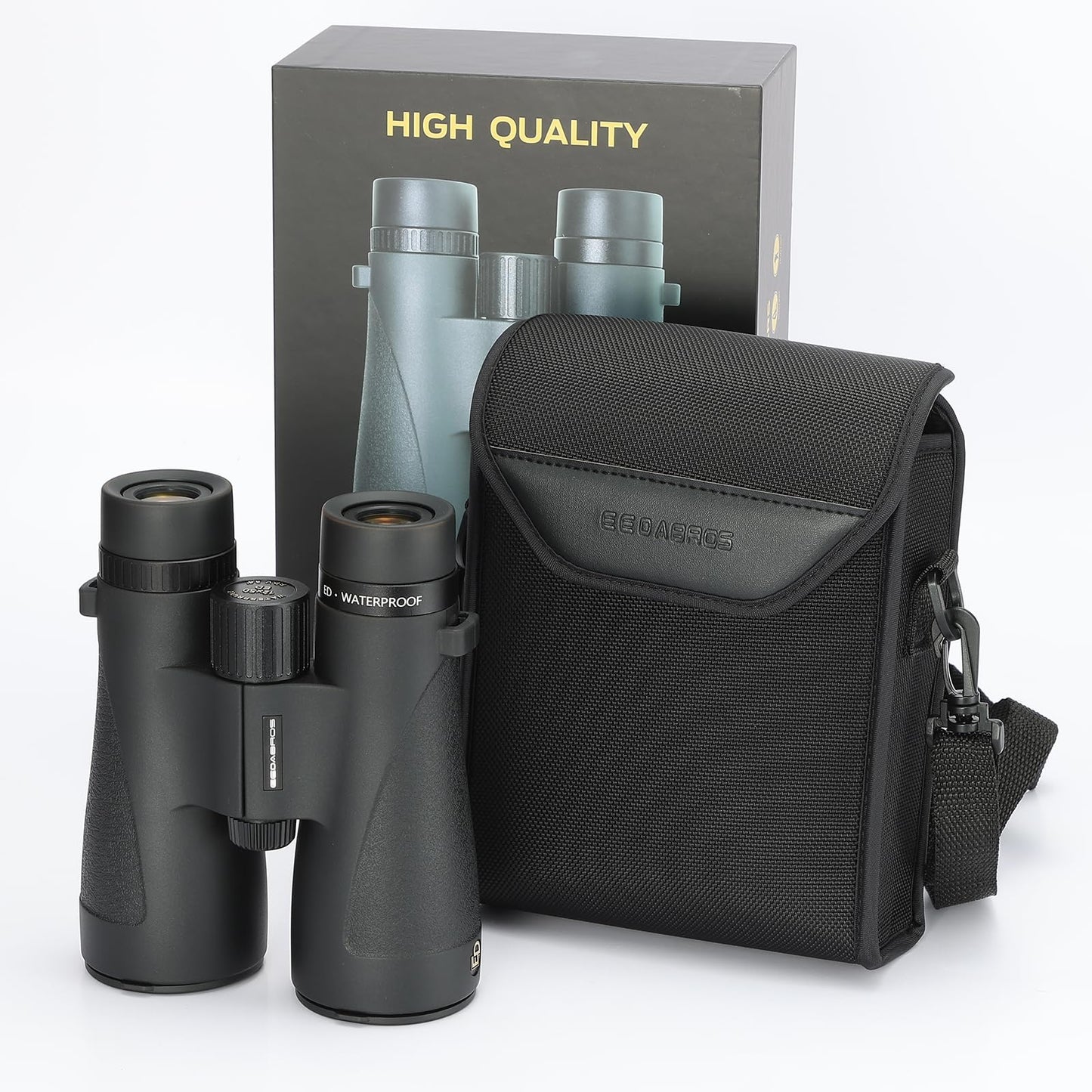 EEDABROS 12×50 UHD Binoculars for Adults High Powered with ED Glass- Large View Binoculars with Clear Low Light Vision - Lightweight Waterproof Binoculars for Bird Watching Hunting Stargazing