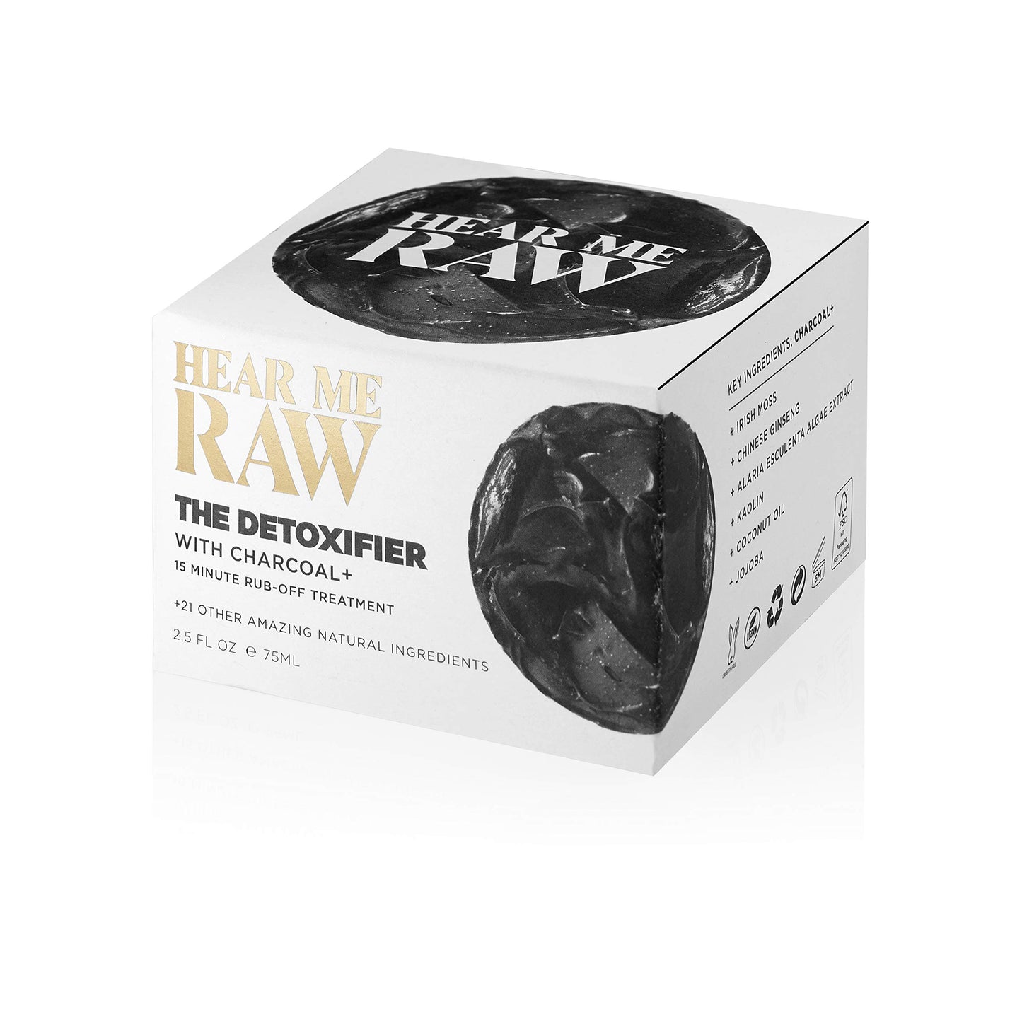 HEAR ME RAW The Detoxifier with Charcoal+, Mask + Scrub, Full-Size, 2.5 oz