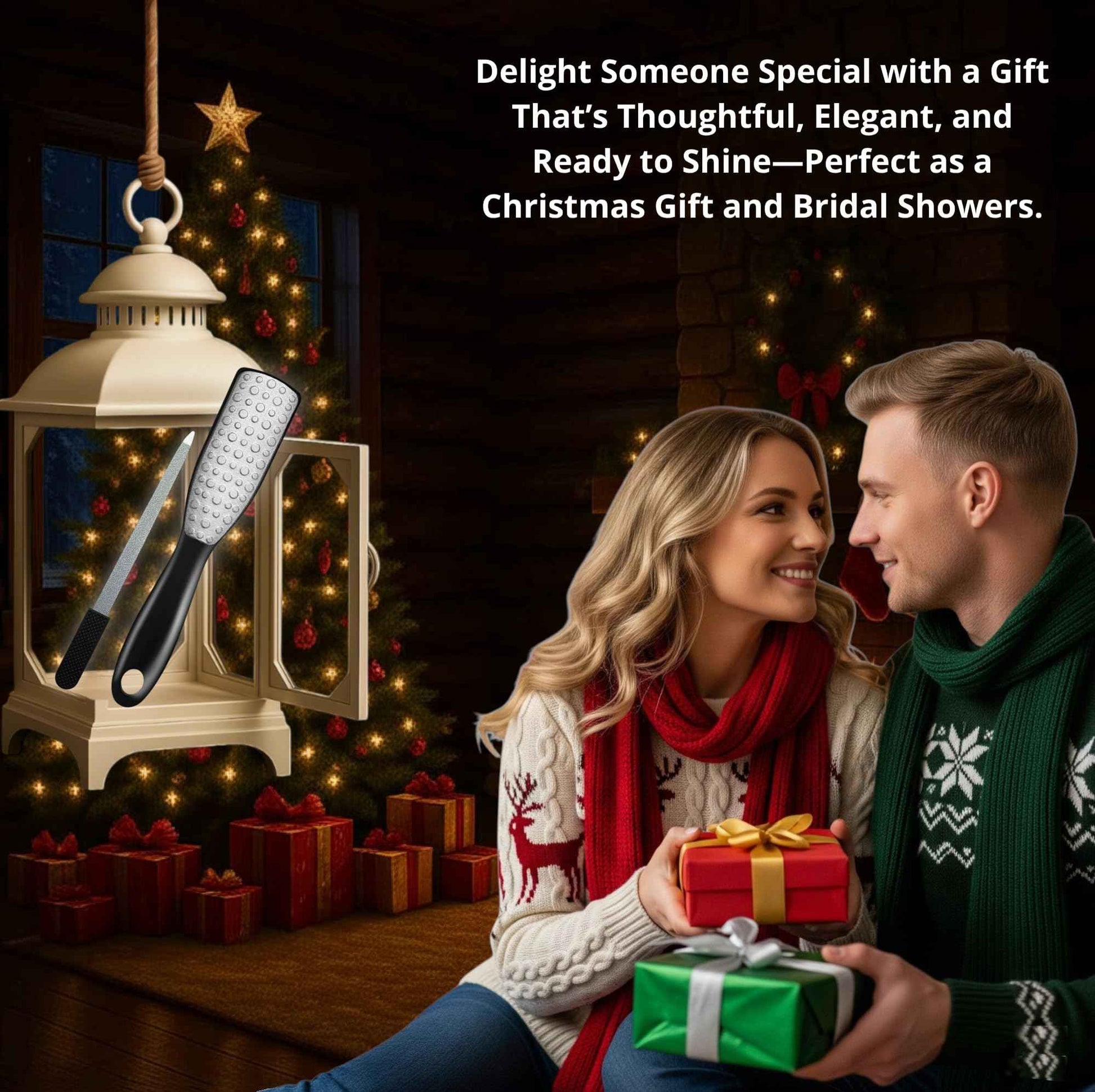 Professional Elegant Series Black Sapphire Foot File 9.6" –Dual-Sided Callus Remover with Silk-Touch Handle–Luxurious Spa-Like Treat for Smooth, Soft Feet, Durable & Hygienic Pedicure Tool–Wet&Dry Use