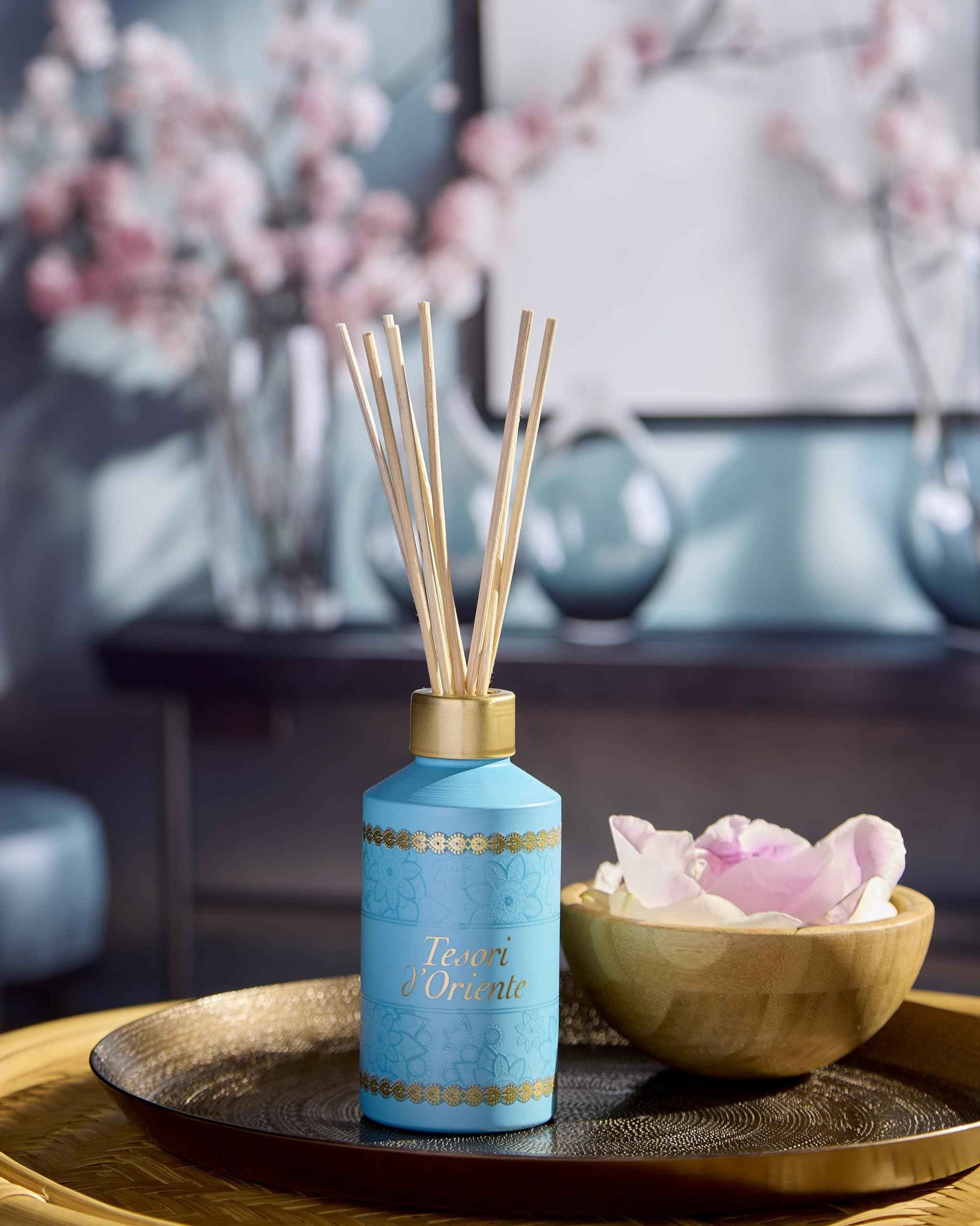 Tesori D’Oriente Reed Diffuser Set Ayurveda Scented with 8 Sticks, 200ml 6.76oz