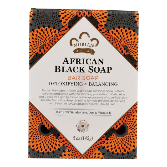 Nubian African Black Soap Bar, 5 Ounce (Pack of 5)