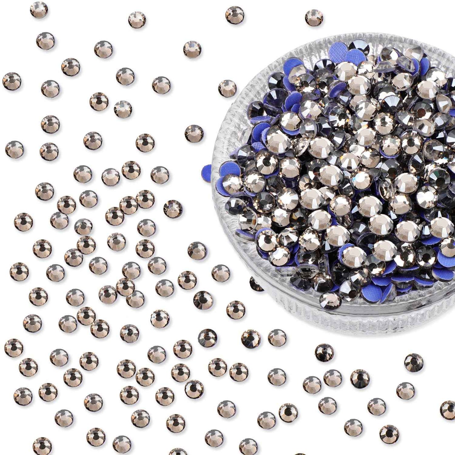 NCB 14400pcs Hotfix Crystal Rhinestones for Clothes Crafts, Hot Fix Bulk Flatback Crystals, Iron on Hotfix for DIY Decoration 100 Gross (Black Diamond, ss20/14400pcs)