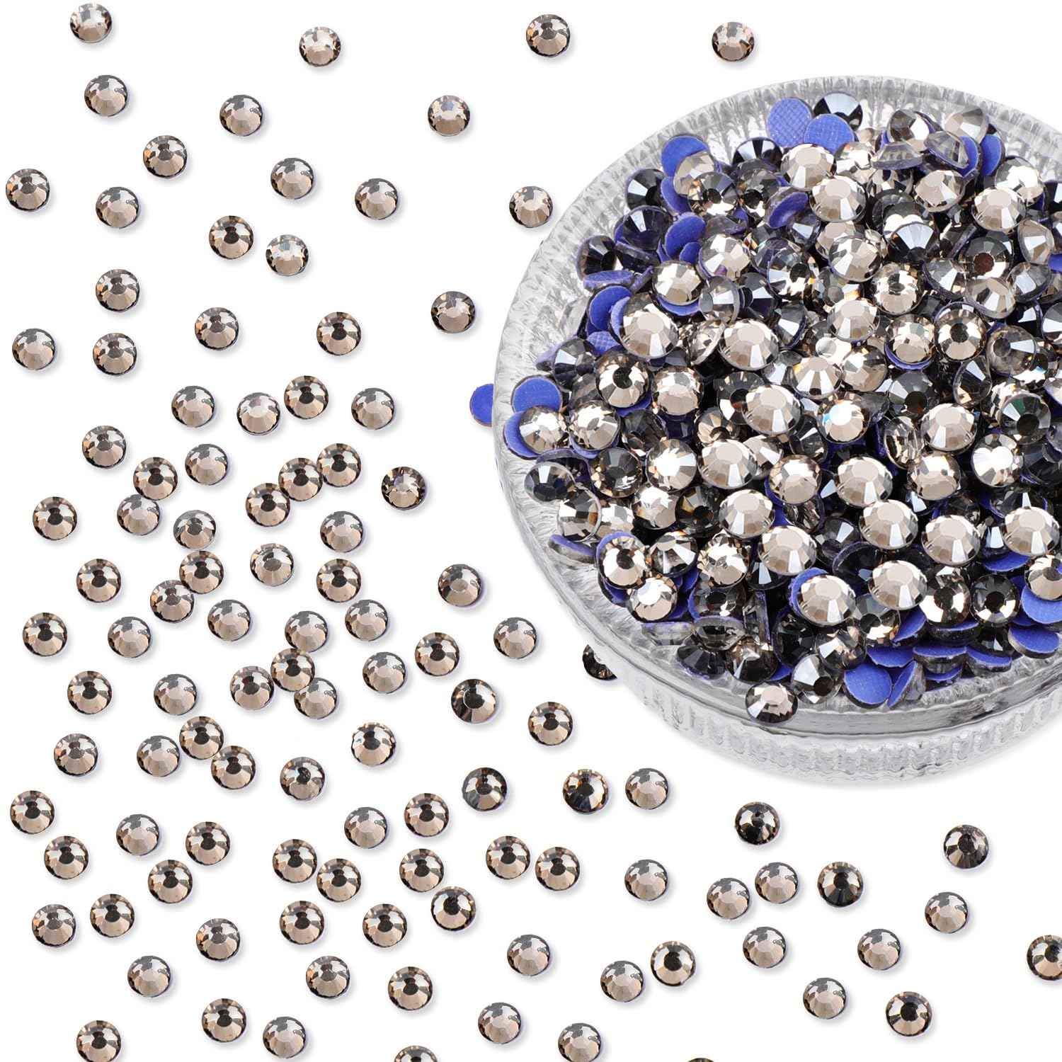 NCB 14400pcs Hotfix Crystal Rhinestones for Clothes Crafts, Hot Fix Bulk Flatback Crystals, Iron on Hotfix for DIY Decoration 100 Gross (Black Diamond, ss20/14400pcs)