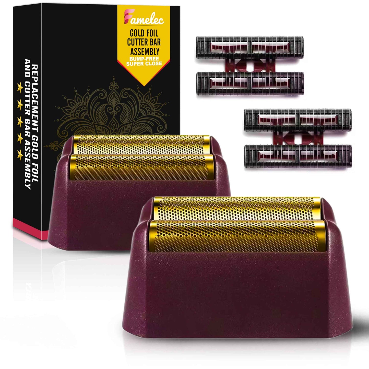 FAMELEC 2 Pack for Wahl Shaver Foil Replacement Professional 5 Star Series Finale Shaver, Fit for Foil Cutter Bar Assembly Gold Super Close Shaving Models 7031-100 7043-100 7031-200