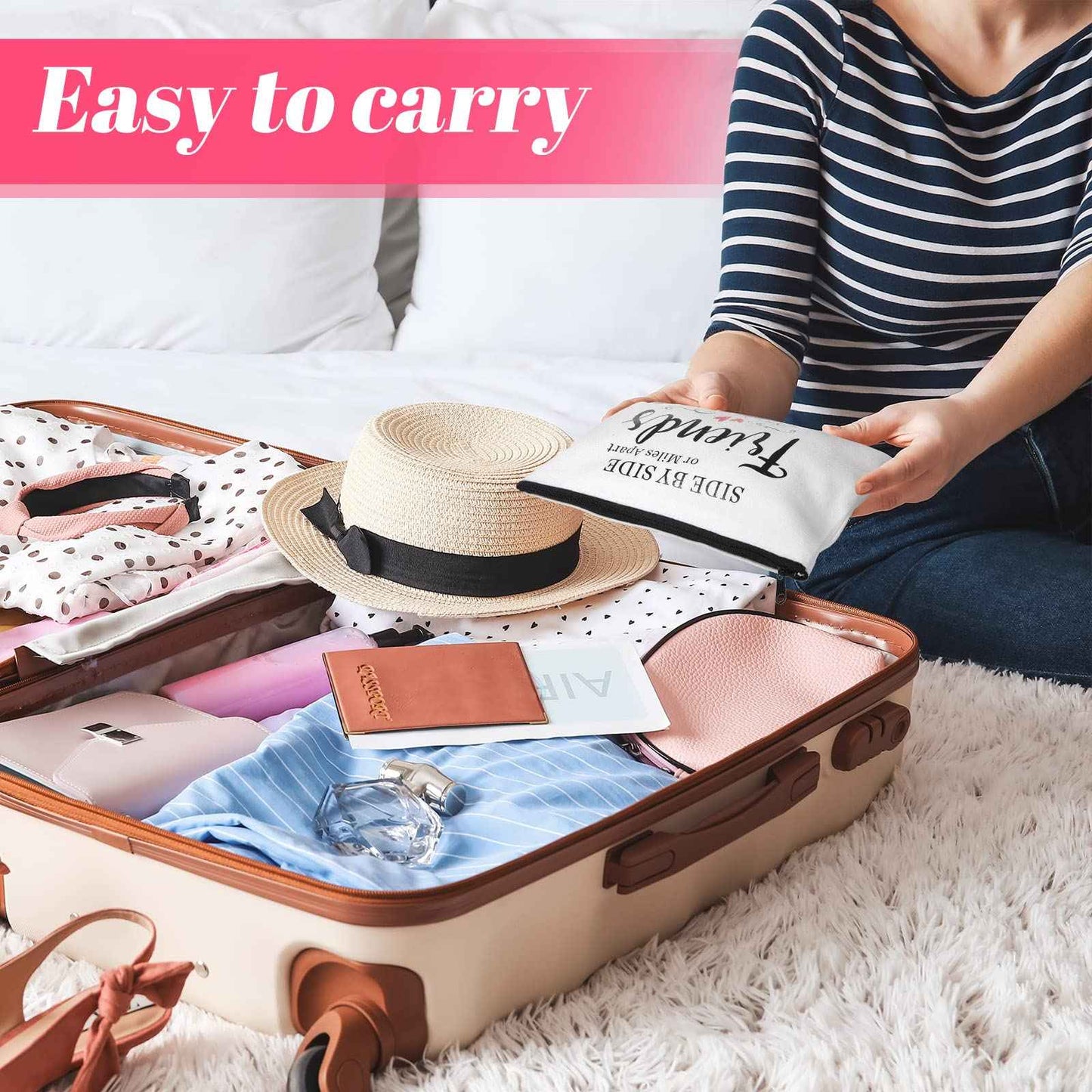 Saintrygo 20 Pieces Return Gifts for Women Makeup Bag Cosmetic Bags for Women Party Favors Friends Gifts