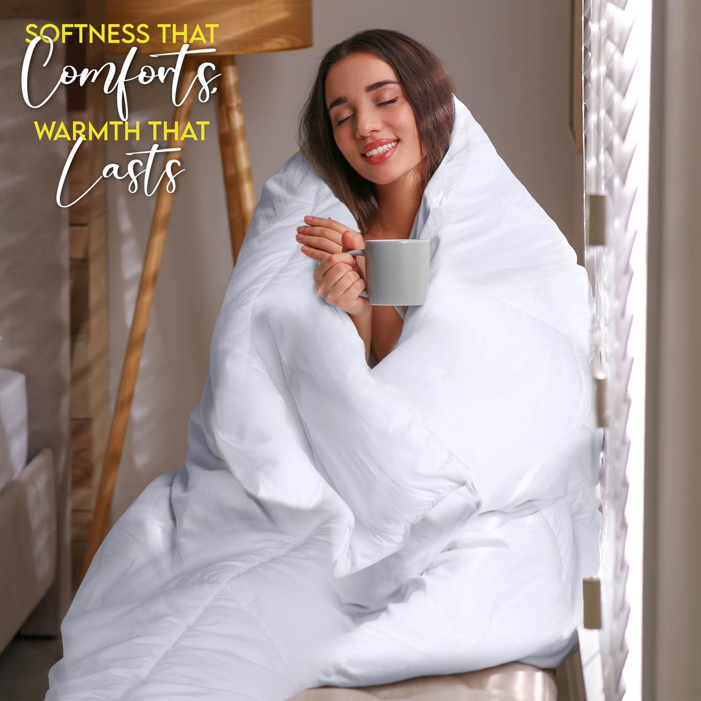 Utopia Bedding Comforter Duvet Insert, Quilted Comforter with Corner Tabs, Box Stitched Down Alternative Comforter California King (White)