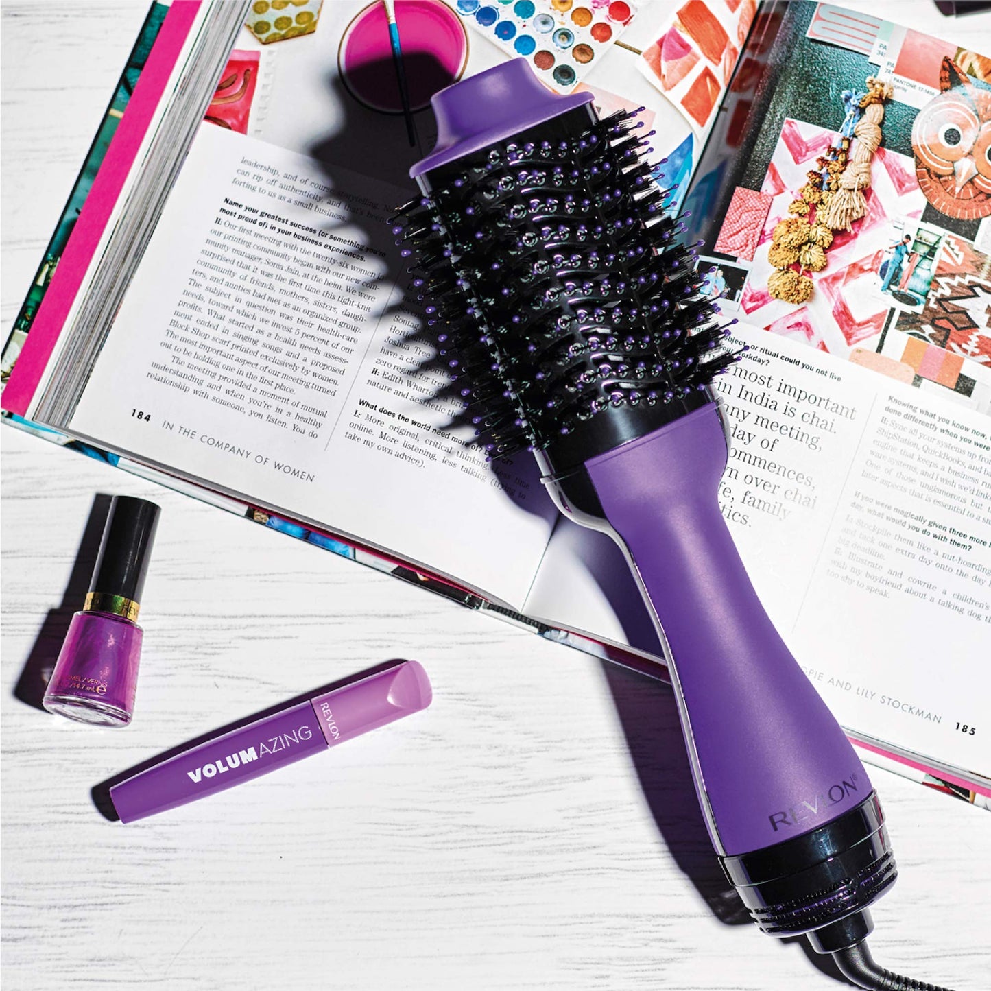 Revlon one-step hair dryer & volumizer hot air brush, purple