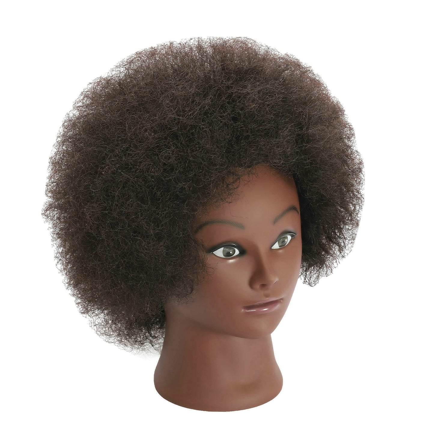 LOHXINHAIR Kinky Curly Real 100% Human Hair Mannequin Head Manikin Cosmetology Doll Training Head with Stand for Hairdresser Practice Braiding Styling Bleaching Dyeing Cutting Updos