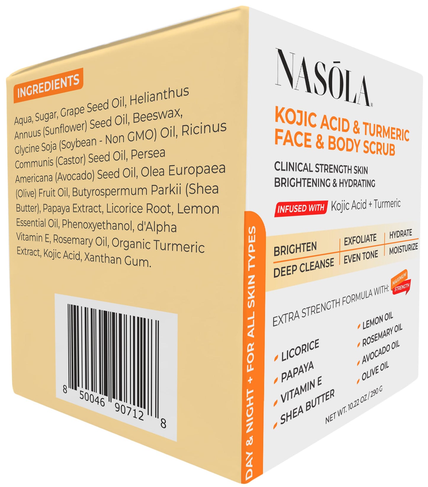 Nasola Kojic Acid Turmeric Face and Body Scrub