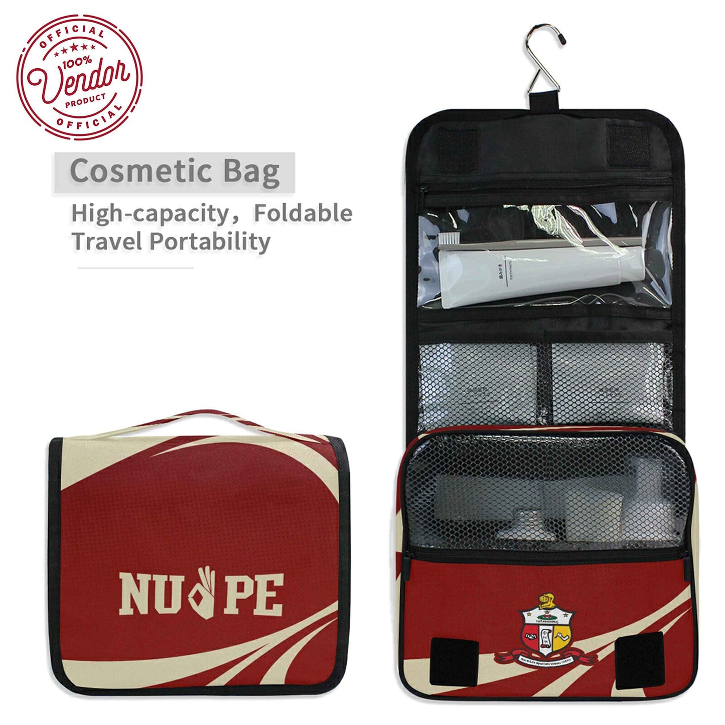 Bad Bananas BBGreek Kappa Alpha Psi Fraternity Paraphernalia - Official Vendor - Hanging Toiletry Travel Bag - Nupe