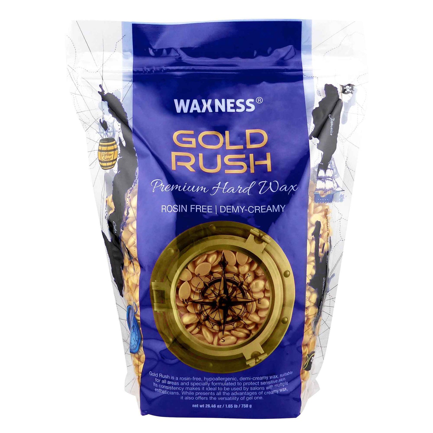 Waxness Premium Gold Rush Hard Wax 1.65 lb / 750 g