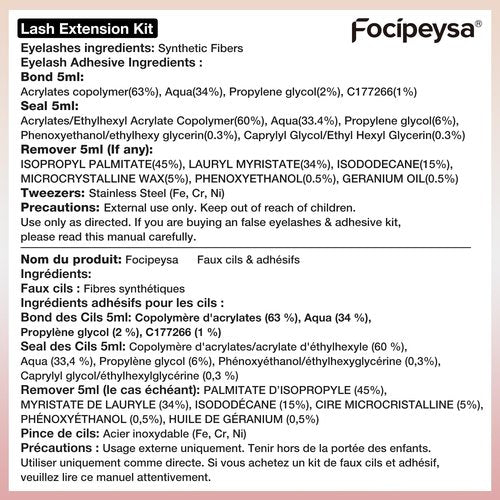 Eyelash Extension Kit Thick Lash Clusters Kit 10-18mm Fluffy Clusters Lashes 180D Individual Eyelashes Kit with Lash Bond, Lash Remover, Lash Applicator DIY Lash Extension by Focipeysa (180D-D Curl)