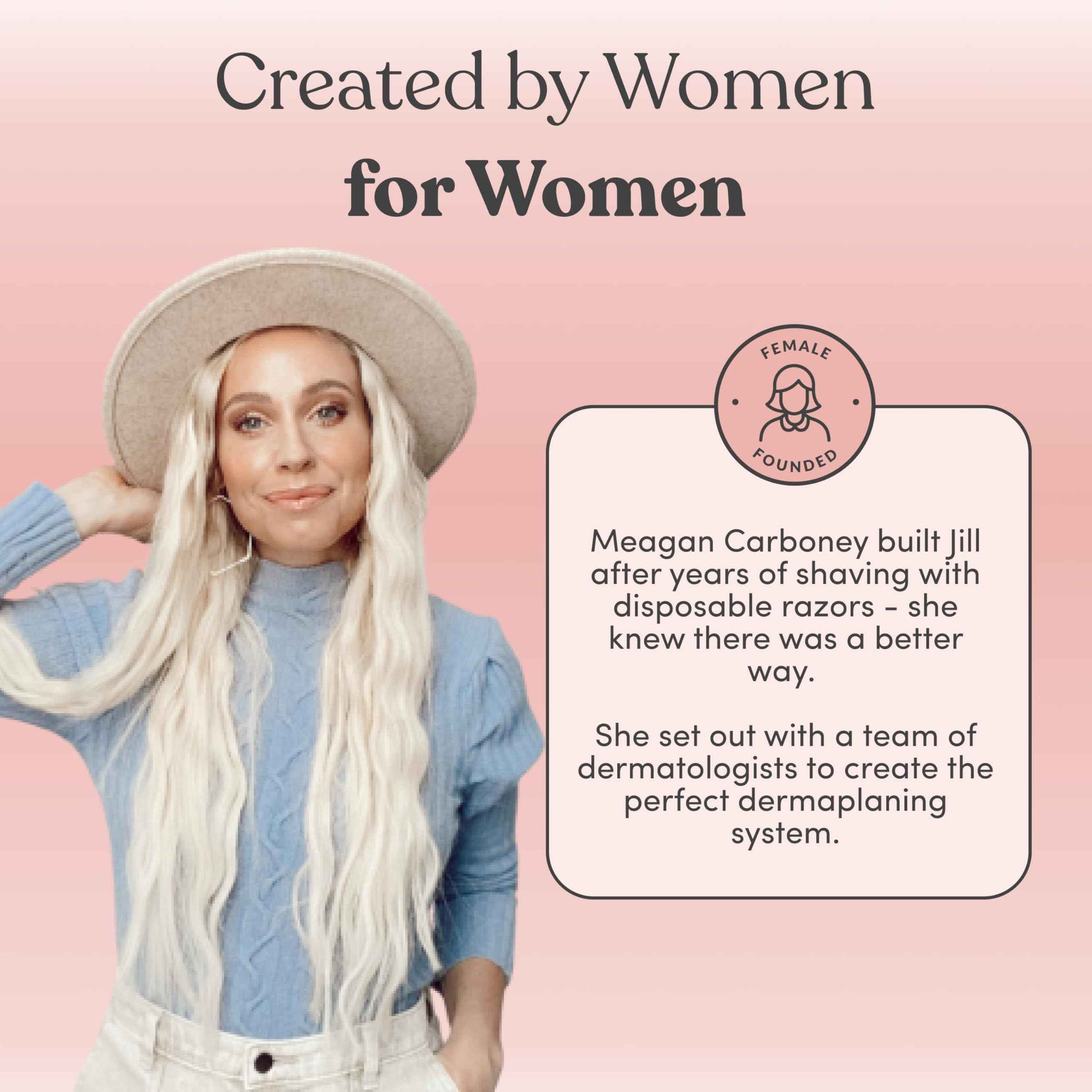 Jill Dermaplane Razor Trial Kit | Facial Hair Removal Dermaplaning Kit Includes 1 Shave Wand, 2 Dermaplane Razors & Cleaning Cloth | Pre-Shave Magic Spray & Wipes Not Included