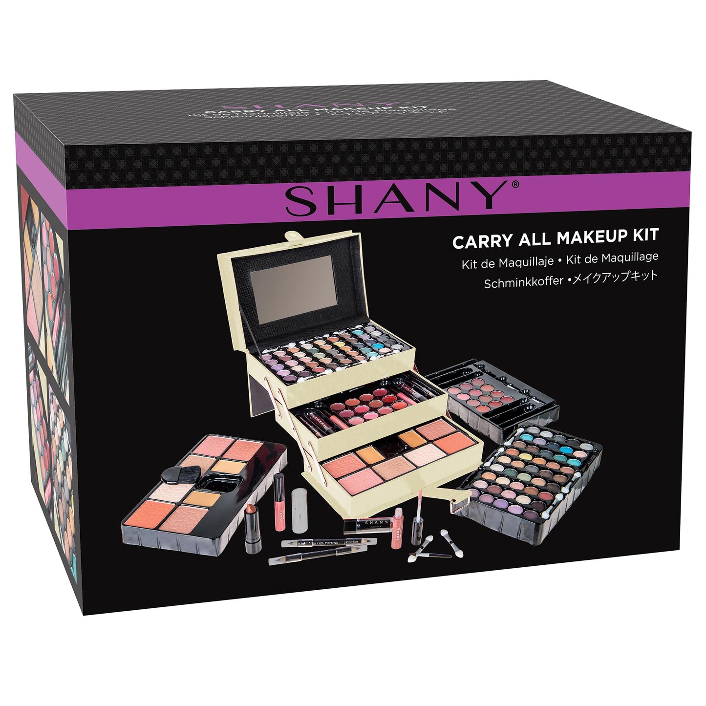 SHANY All In One Makeup Kit (Eyeshadow, Blushes, Face Powder, Lipstick, Eye liners, Makeup Pencils and Makeup Mirror - Makeup Set With Reusable Makeup Storage Box - White