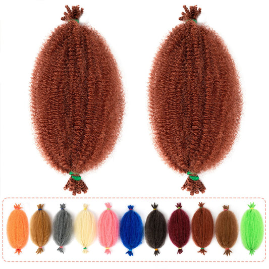 BATISI Pre Fluffed Afro Spring Twist Hair Copper #350 Short 12 Inch Springy Afro Twist Hair Braiding 2 Packs Pre Separated Marley Twist Kinky Hair Ginger Wrapping Hair for Soft Locs