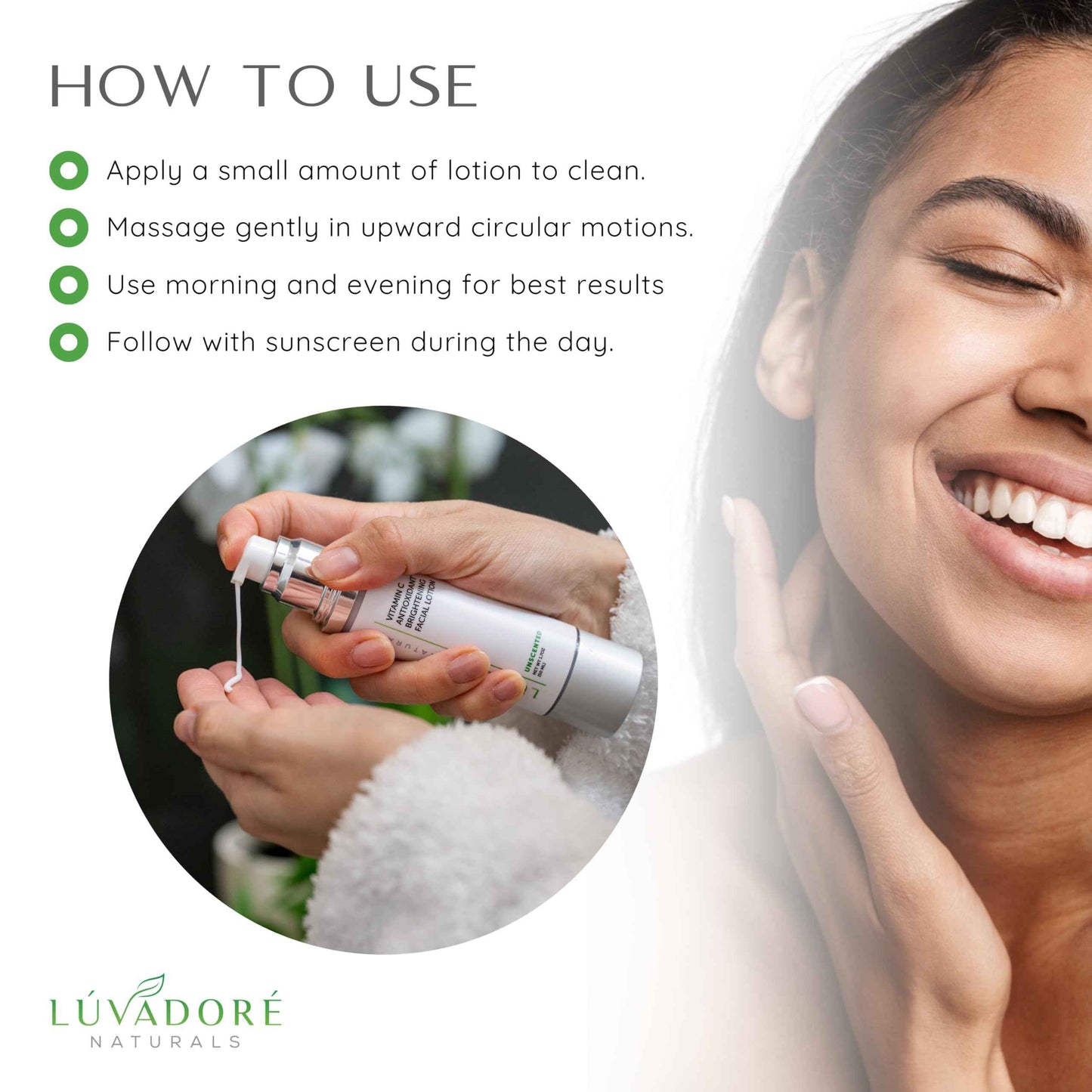 Luvadore Naturals Vitamin C Skin Care Facial Lotion – Antioxidant Cream for Face – Deeply Hydrating Brightening Cream for Dark Spots, Uneven Skin Tone – Anti-Aging and Rejuvenating Formula