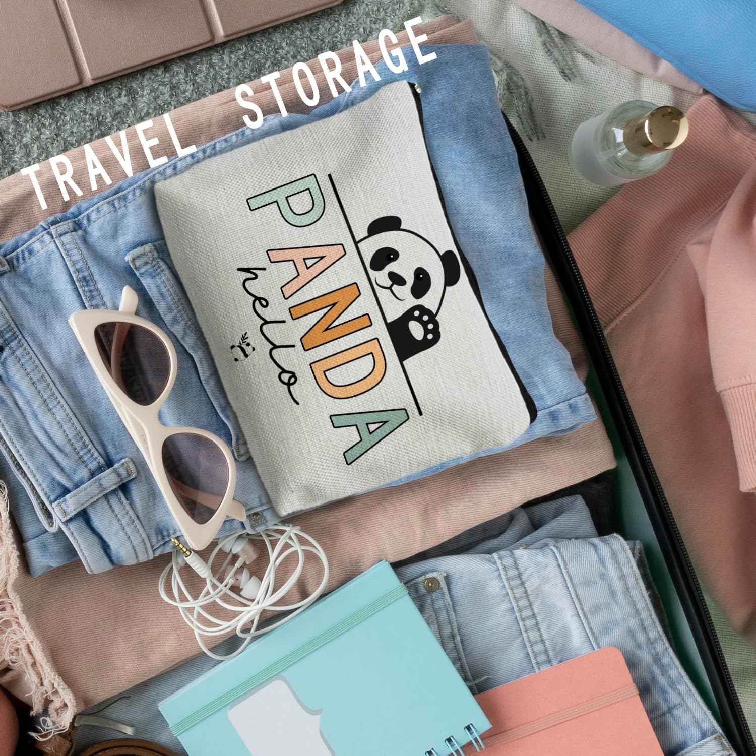 RYYCDOI Panda Makeup Bag - Cosmetic Pouch for Women and Girls - Mama Bear Gift Bag