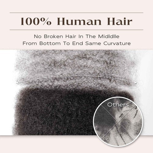 Afro Kinkys Bulk Human Hair, 14 Inch 50G/1Pack Soft 4C Afro Kinky-Curly Human Hair Bulk for Twist Dreadlocks Extensions Repair Locs 613 Blonde 1 Pack (613, 14 inch)