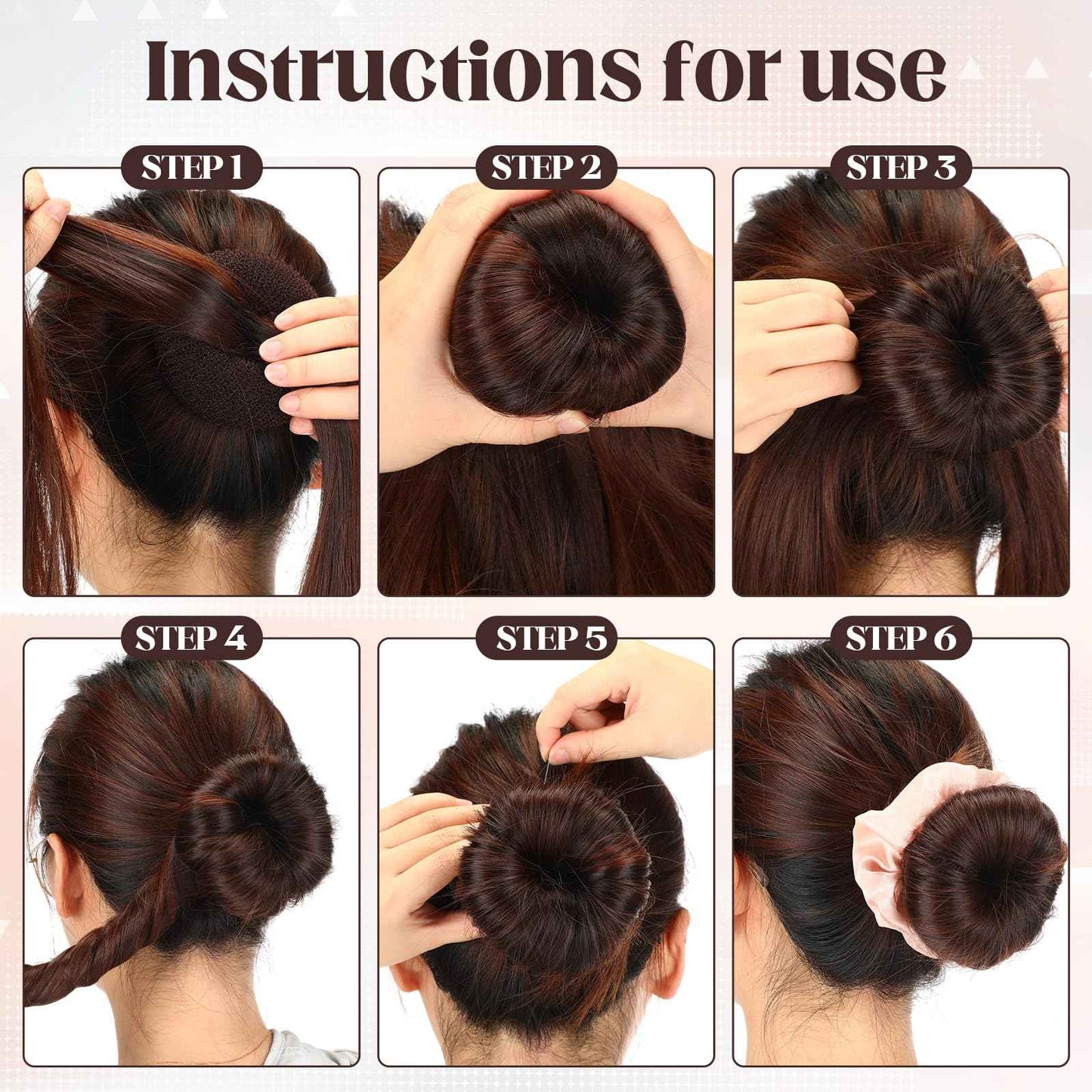 XunYee 48 Pcs Hair Donut Maker, Brown Large Hair Bun Rings for Ballet Style, Bulk Doughnut Shaper for Women and Girls(3.5 Inch)