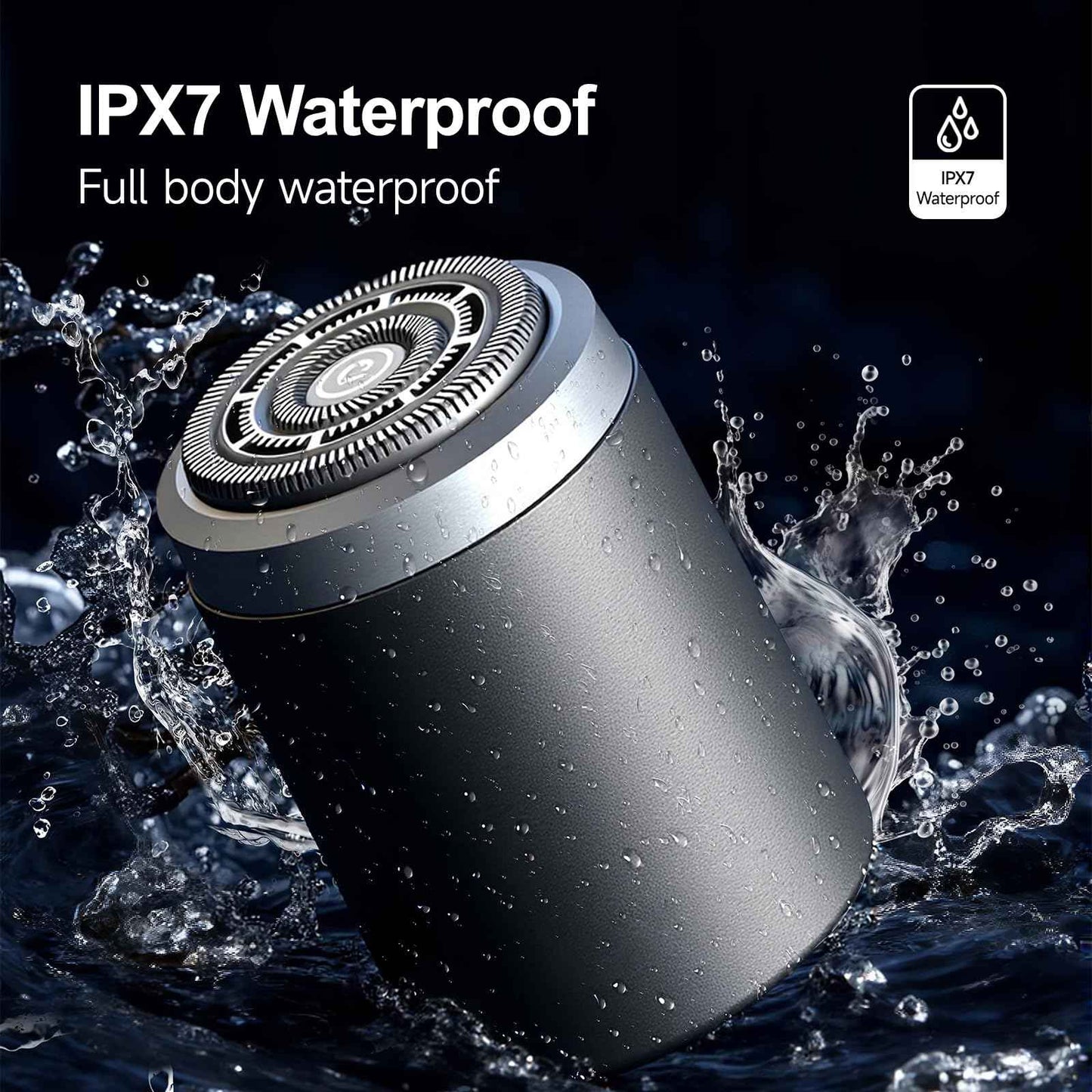 Premium Titanium Mini Shaver for Men - IPX7 Waterproof Electric Razor with Floating Foil System, USB-C Fast Charge, 90-Day Battery - Compact Travel Shaver for Sensitive Skin & Precision Grooming