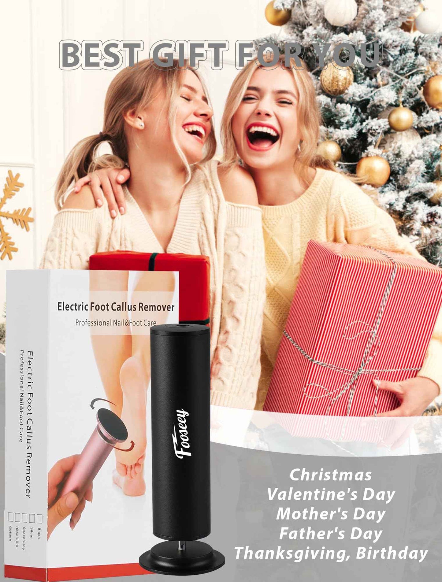 Dermave Foot Callus Remover, Professional Pedicure Tool for Feet with 60pcs Sandpaper Discs, Electric Callus Remover for Feet,Adjustable Speed Aluminum Foot File for Dead Skin, Black