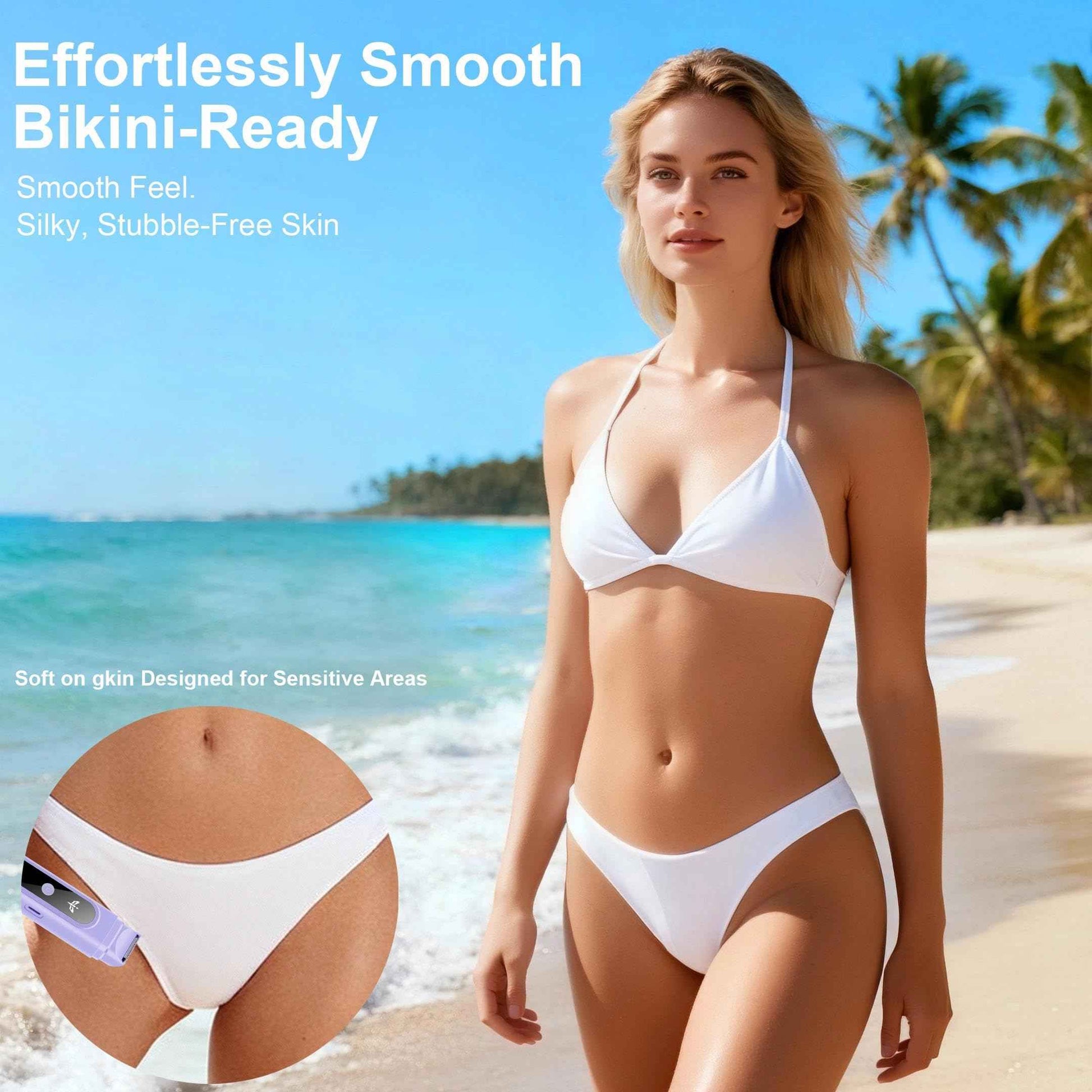 Kaaeiccr Bikini Trimmer for Women, Dual-Blade Shaver for Trimming Body and Pubic Hair for Silky Skin, Waterproof Design, Easy to Clean, Suitable for Underarms, Body, and Legs (Purple)