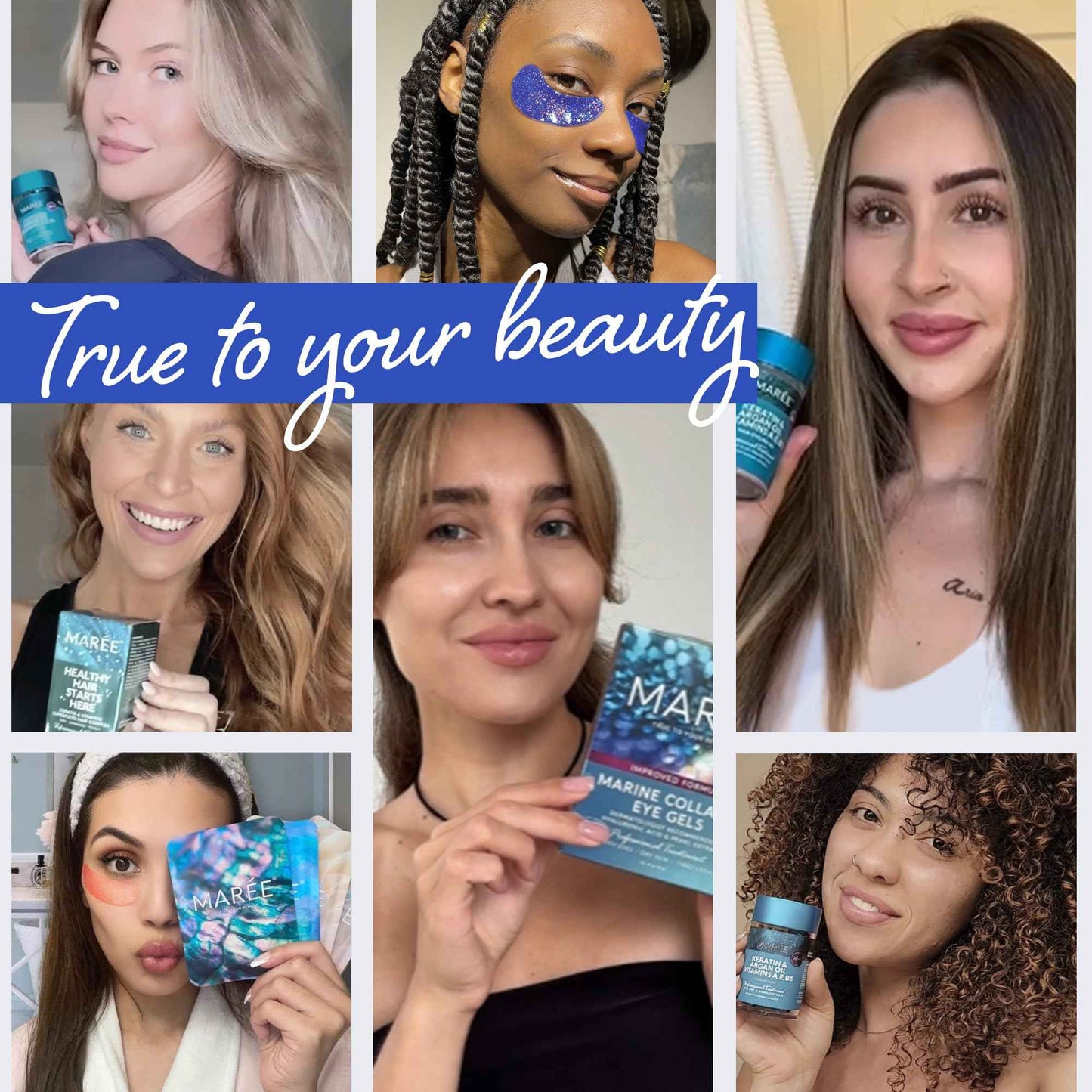 MAREE Beauty Essentials Duo - Keratin Hair Capsules and Eye Gels for Glowing Vibrant Look - Ultimate Skin & Hair Care Package