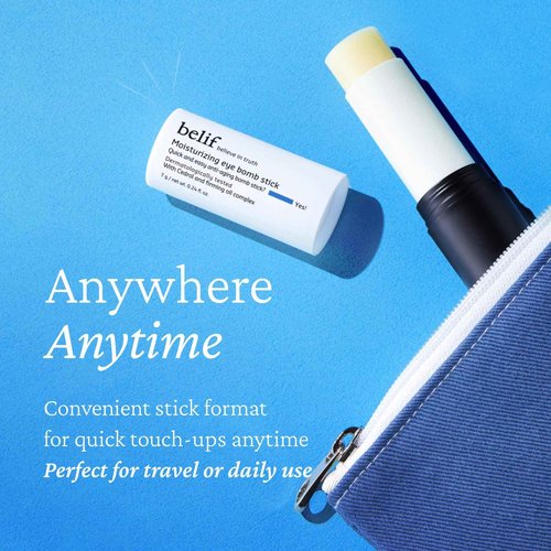 belif Moisturizing Eye Bomb Stick Eye Balm Firms and Reduces Fine Lines & Wrinkles | Radiant Eyes | with Shea Butter & Firming Oil Complex for Hydration & Elasticity | K-Beauty