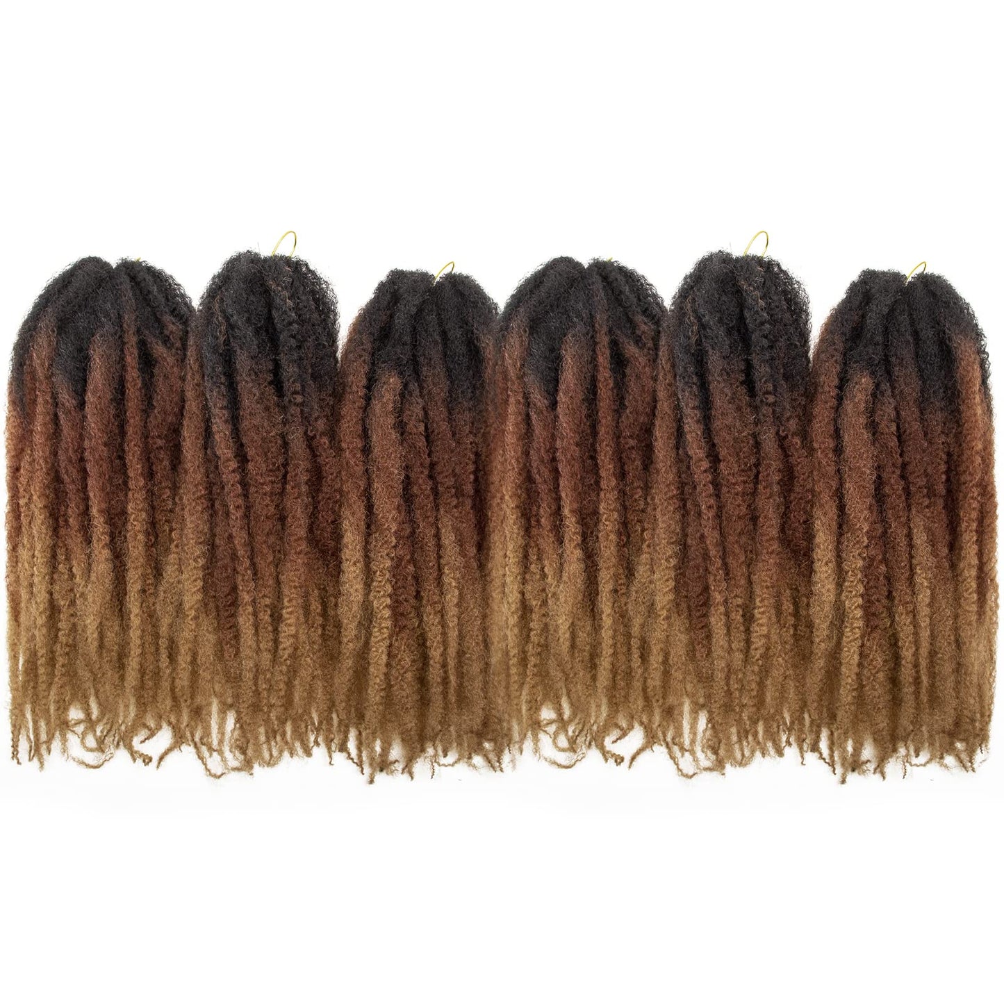 Marley Hair 18 Inch Marley Twist Hair Afro Twist Marley Braiding Hair for Faux Locs Crochet Hair Synthetic Hair Extensions(6Packs,1B/30/27, 18inch)