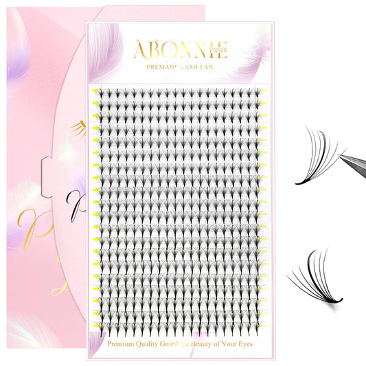 ABONNIE Premade Fans Eyelash Extensions, 400 Fans 7D 8-15mm Mixed Promades Eyelash Fans,0.07 Thickness C Curl Premade Lash Fans, Handmade Premade Fans Volume Lash Extensions(Spikes 7D 0.07-C 8-15mm)