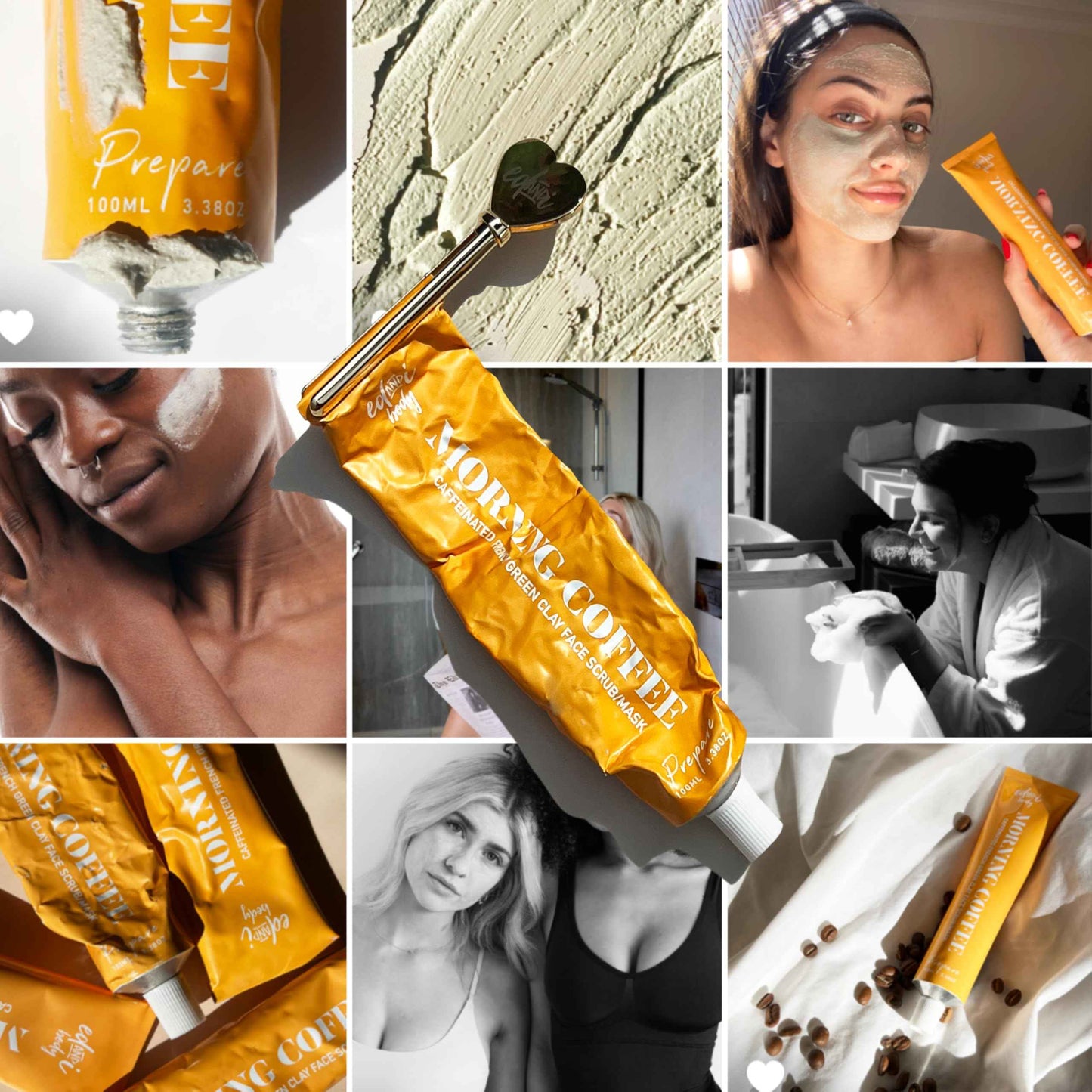 ed&i Morning Coffee 2 in 1 Face Scrub & Mask – With French Green Clay and Coffee Extract, Gentle for Skin, Facial Skin Care, Skincare Clay Mask for Pores, 3.38 oz