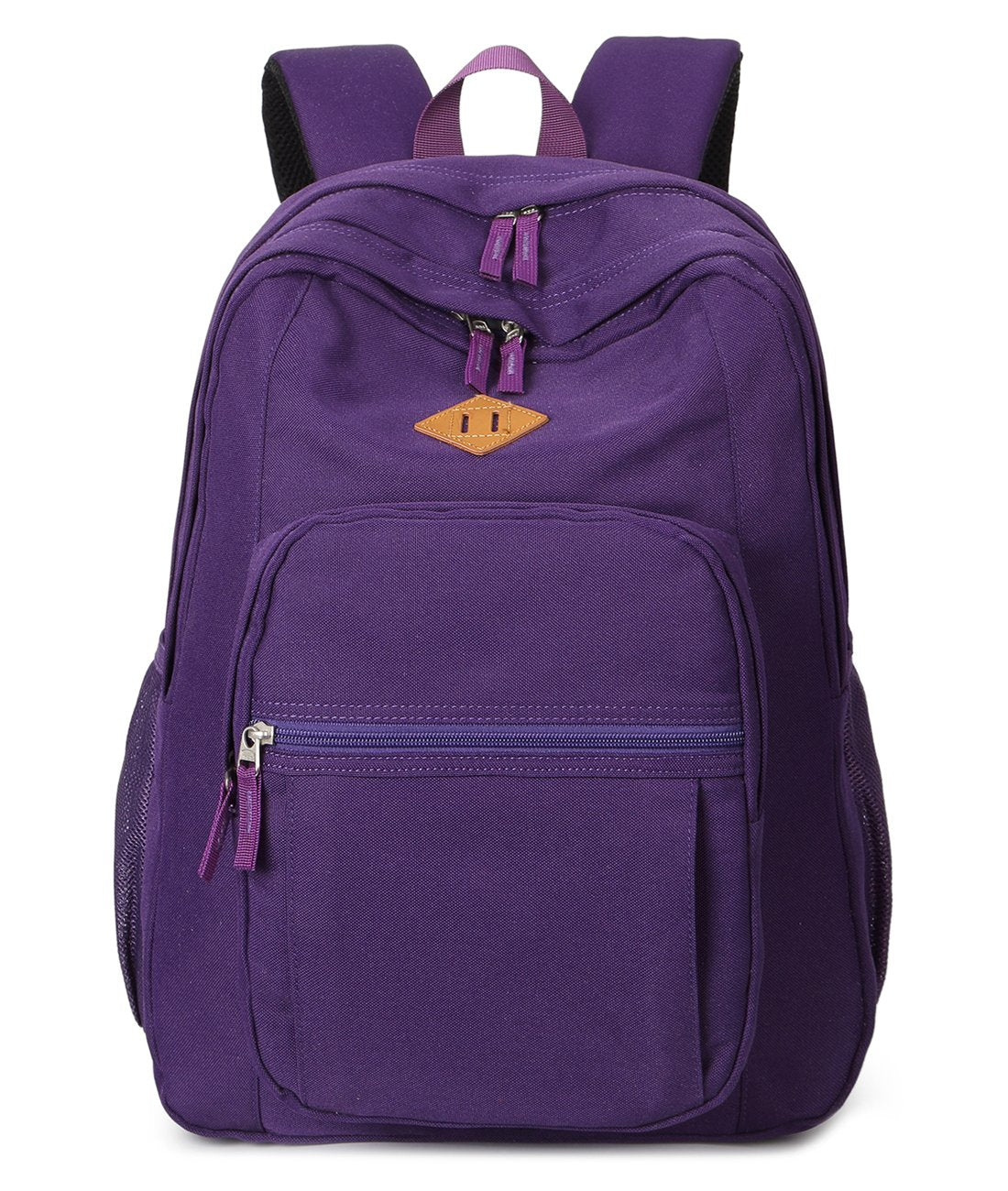 abshoo Girls Solid Color Backpack For College Women Water Resistant School Bag (Purple)