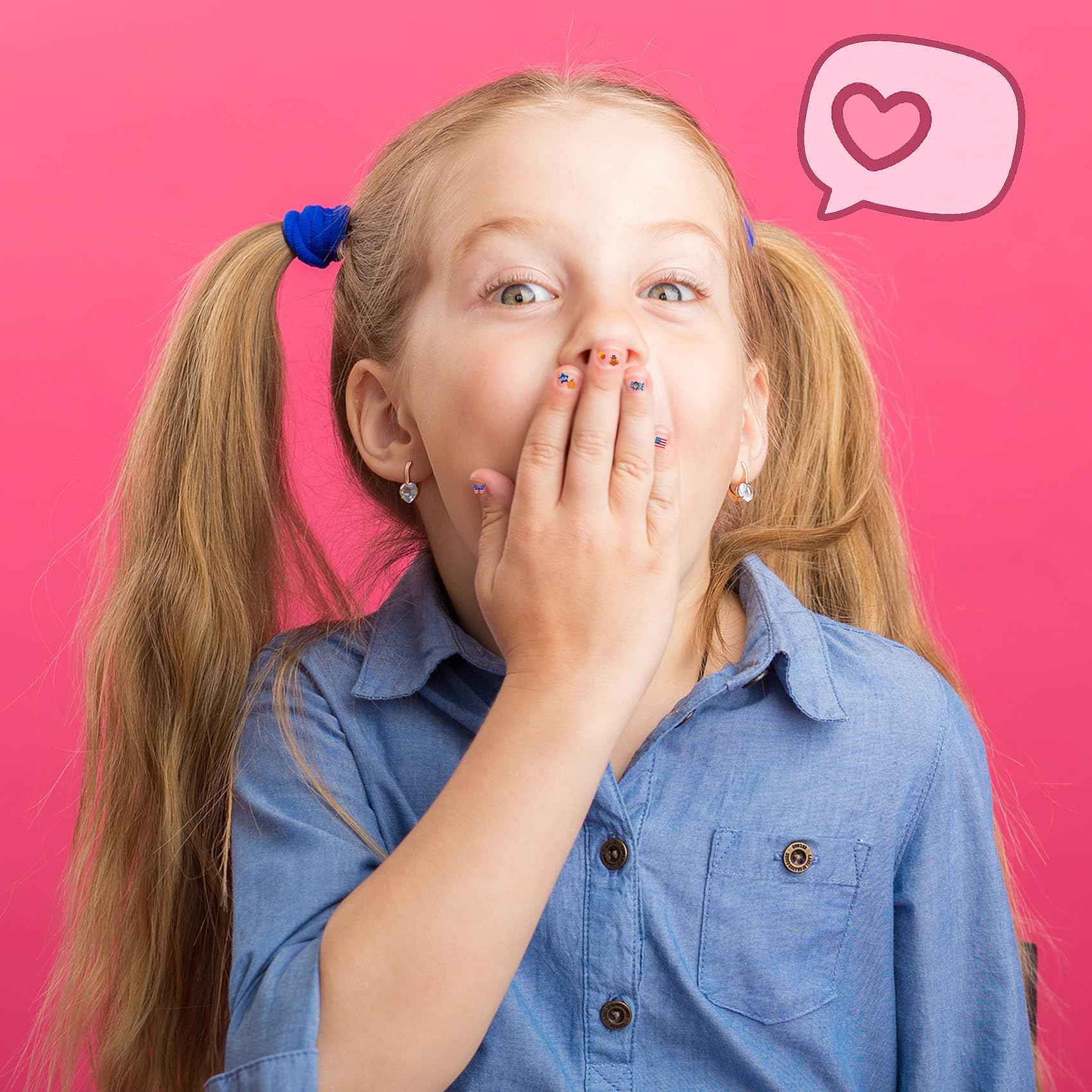 IDDFEVE Mini Nail Stickers for Kids - 1200 Pcs All Holiday Favors for Little Girl, 11 Holidays 3D Cute Halloween, Christmas Designs - DIY Home Nail Art Decals for Toddler Easter Basket (6 Sheets)