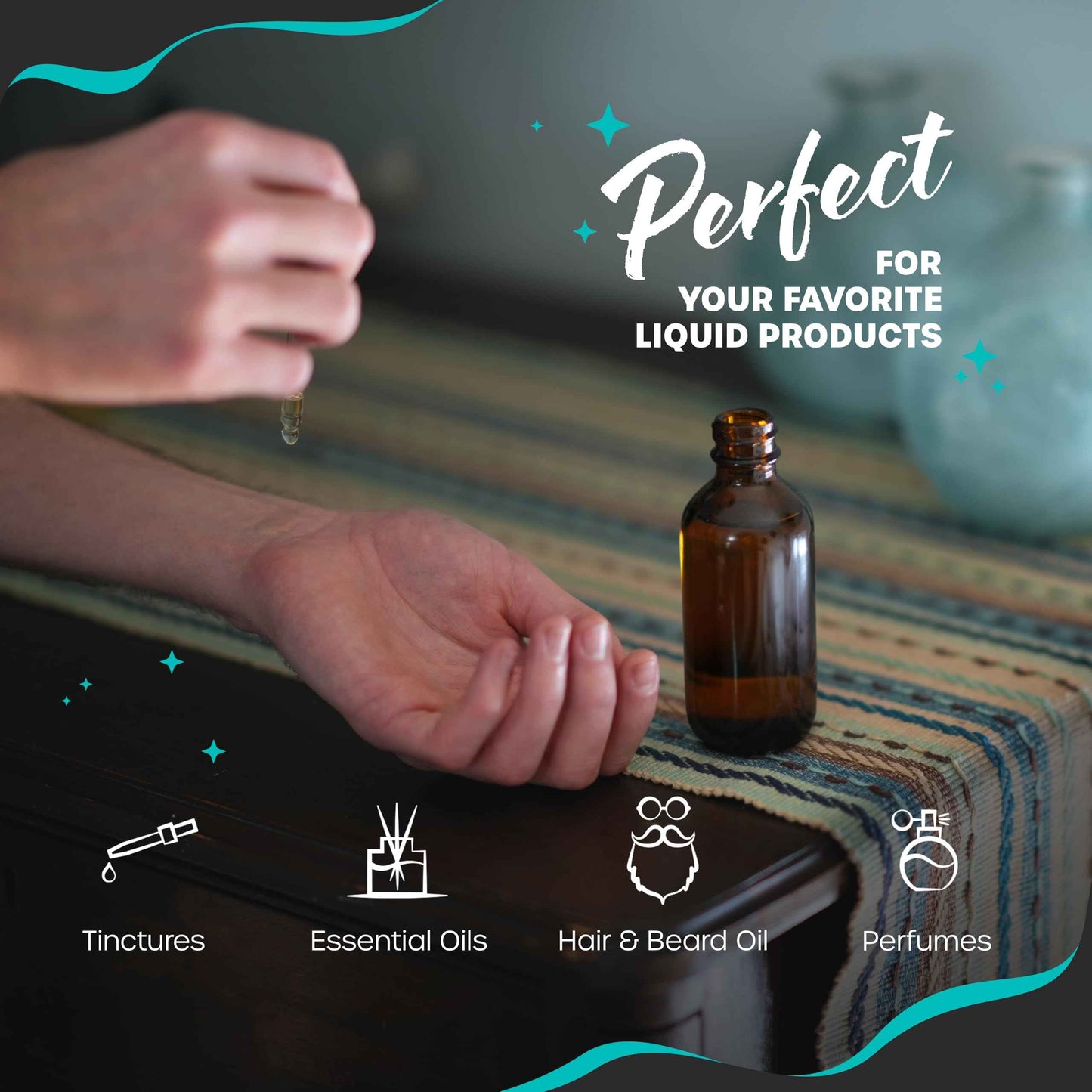 Nevlers 3 Pack Amber Dropper Bottle 4oz Set | Amber Tincture Bottles with Dropper, Shrink Wraps and Funnel | Leakproof Small Oil Bottles for Hair or Eye Dropper Bottle