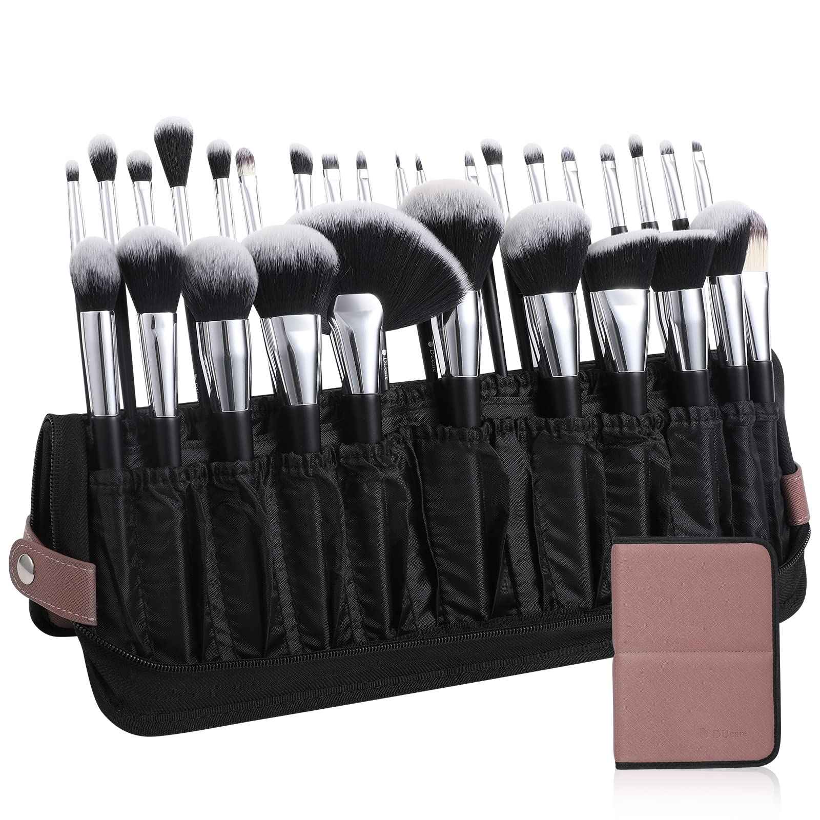 DUcare Makeup Brushes Organizer 30pcs Folding Travel Cases Makeup Brushes Stand-up Cosmetic Bag Artist Storage (only bag)