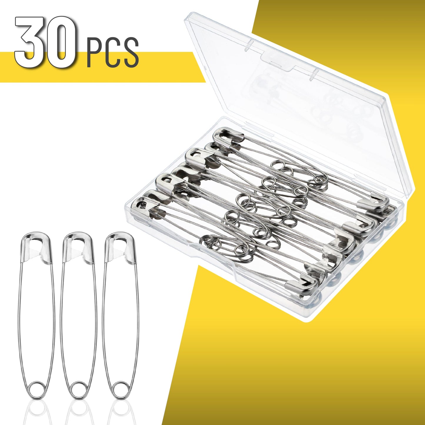 Mr. Pen- Safety Pins, 3 Inch, 30 Pack, Oversize Safety Pin, Large Safety Pins for Clothes, Oversized Safety Pins for Clothes, Large Safety Pins Heavy Duty Safety Pins, Big Safety Pins Heavy Duty