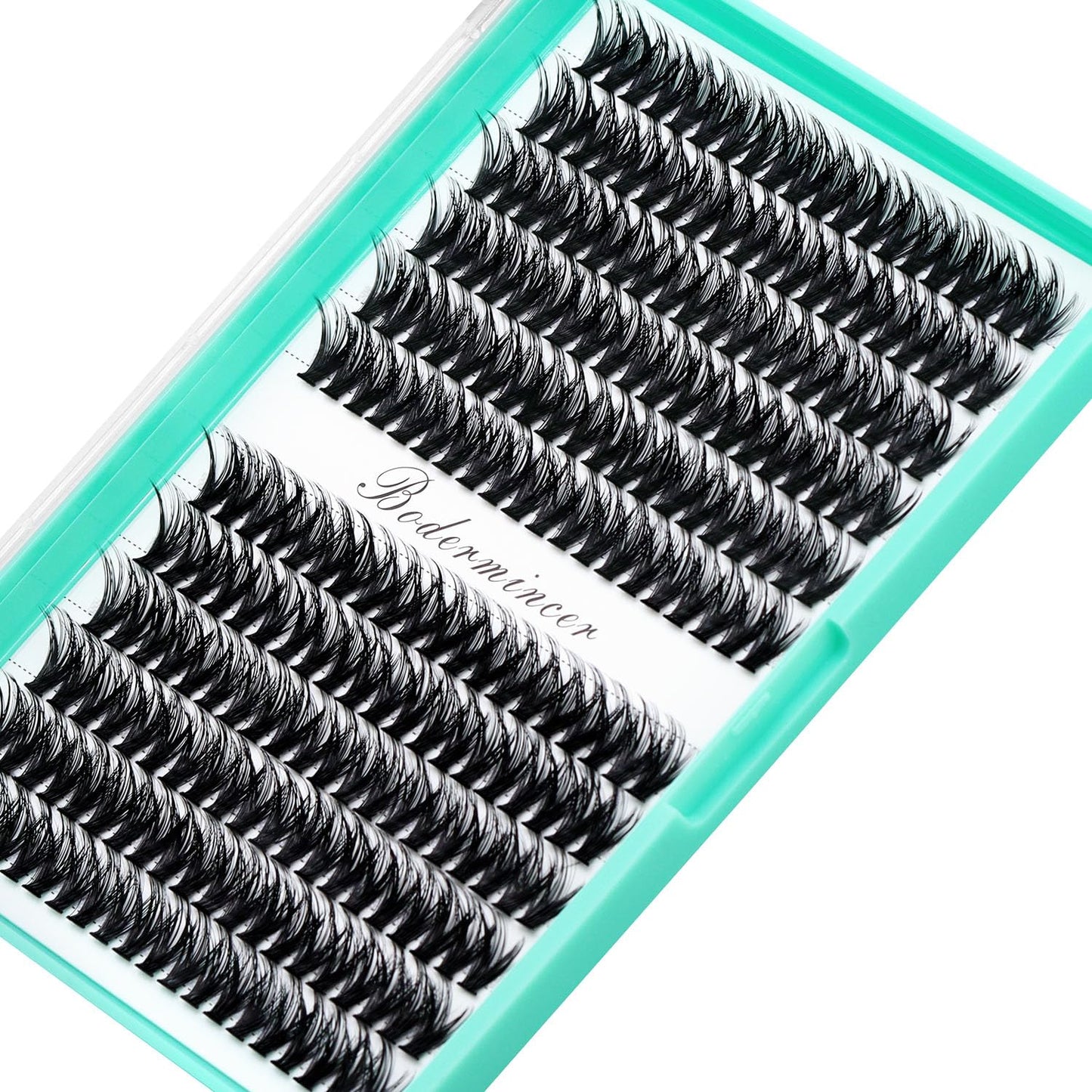 Bodermincer Black/Colored Cluster Lashes 240pcs 20D/40D DIY Eyelash Extension D Curl Long Individual Lashes Mixed Tray Faux Mink Lash Clusters Extensions 8-22mm (50D-16MM)