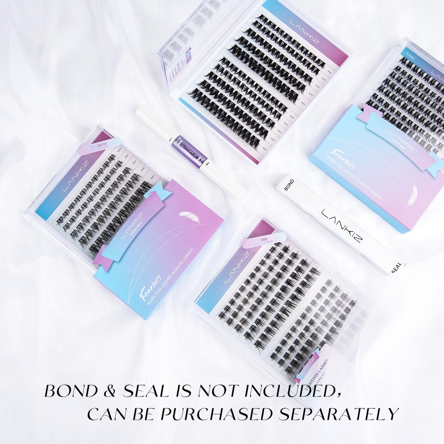 LANKIZ Lash Clusters DIY Eyelash Extensions 100 Clusters Lashes D Curl Individual Lashes Eyelash Clusters Extensions Wispy Lashes Cluster DIY at Home D-MIX(10-16mm)(Antigone Style)