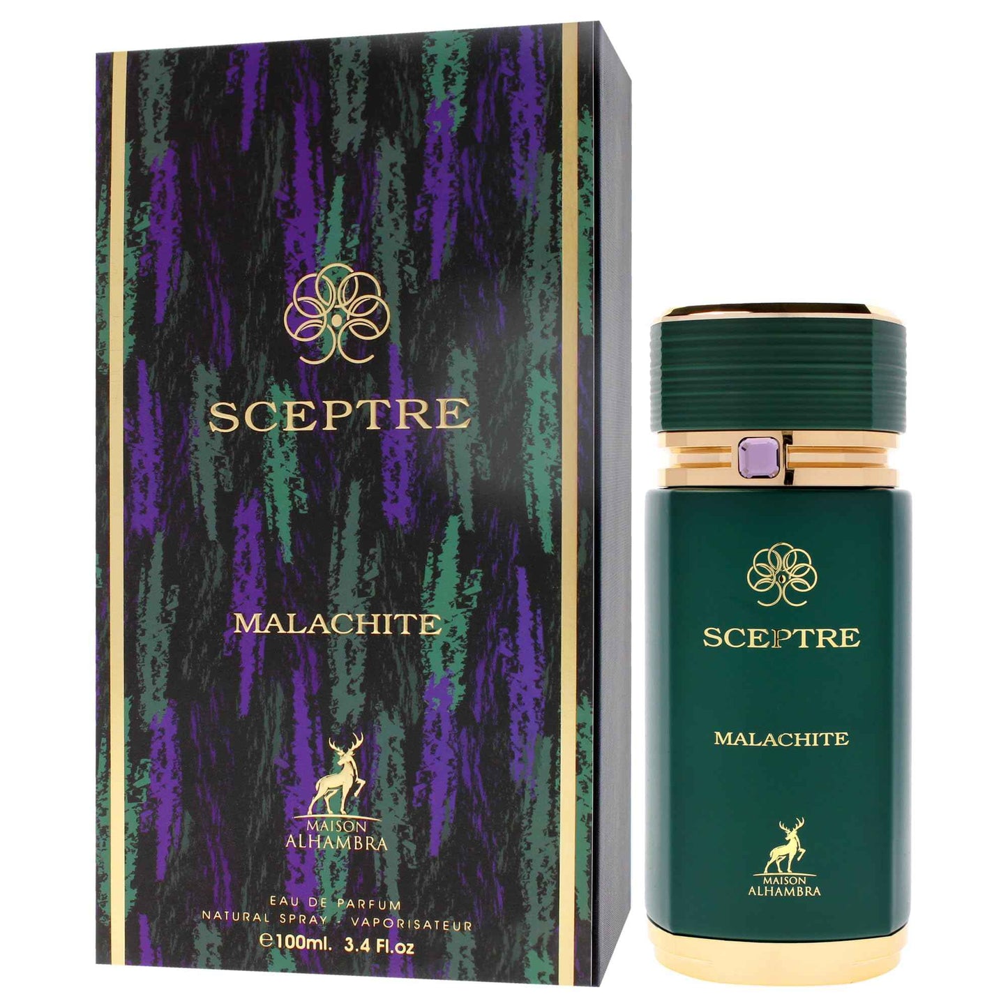 Maison Alhambra Sceptre Malachite for Unisex Eau de Parfum Spray, 3.4 Ounce / 100 ml